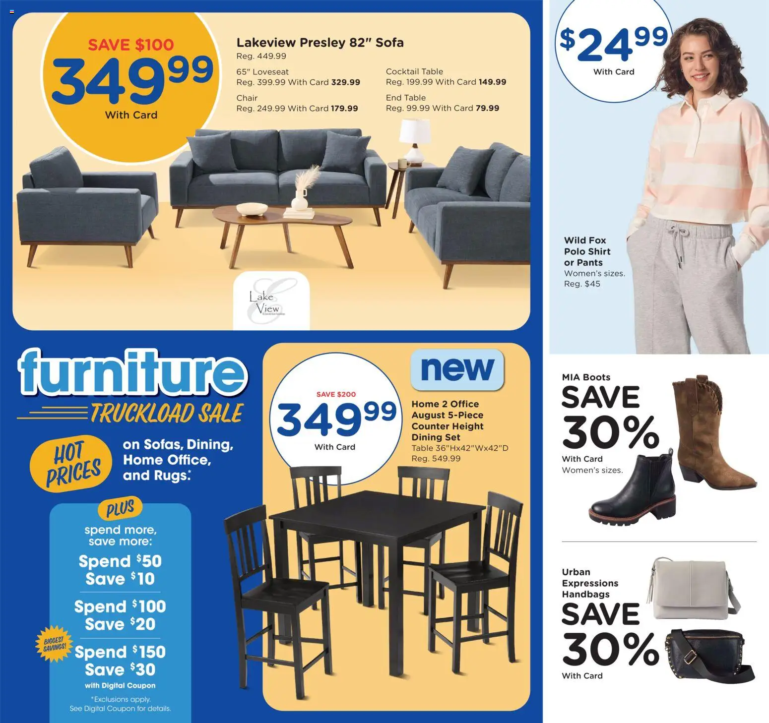 Fred Meyer Weekly Ad - valid from 09/02/2026 | Page: 4 | Products: Sofa, Table, Loveseat, Boots
