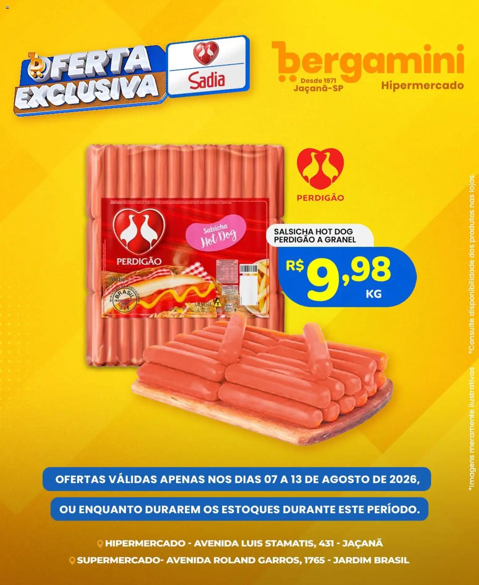 Supermercado Bergamini Folheto - válido de 07/08/2026 | Página: 4 | Produtos: Salsicha