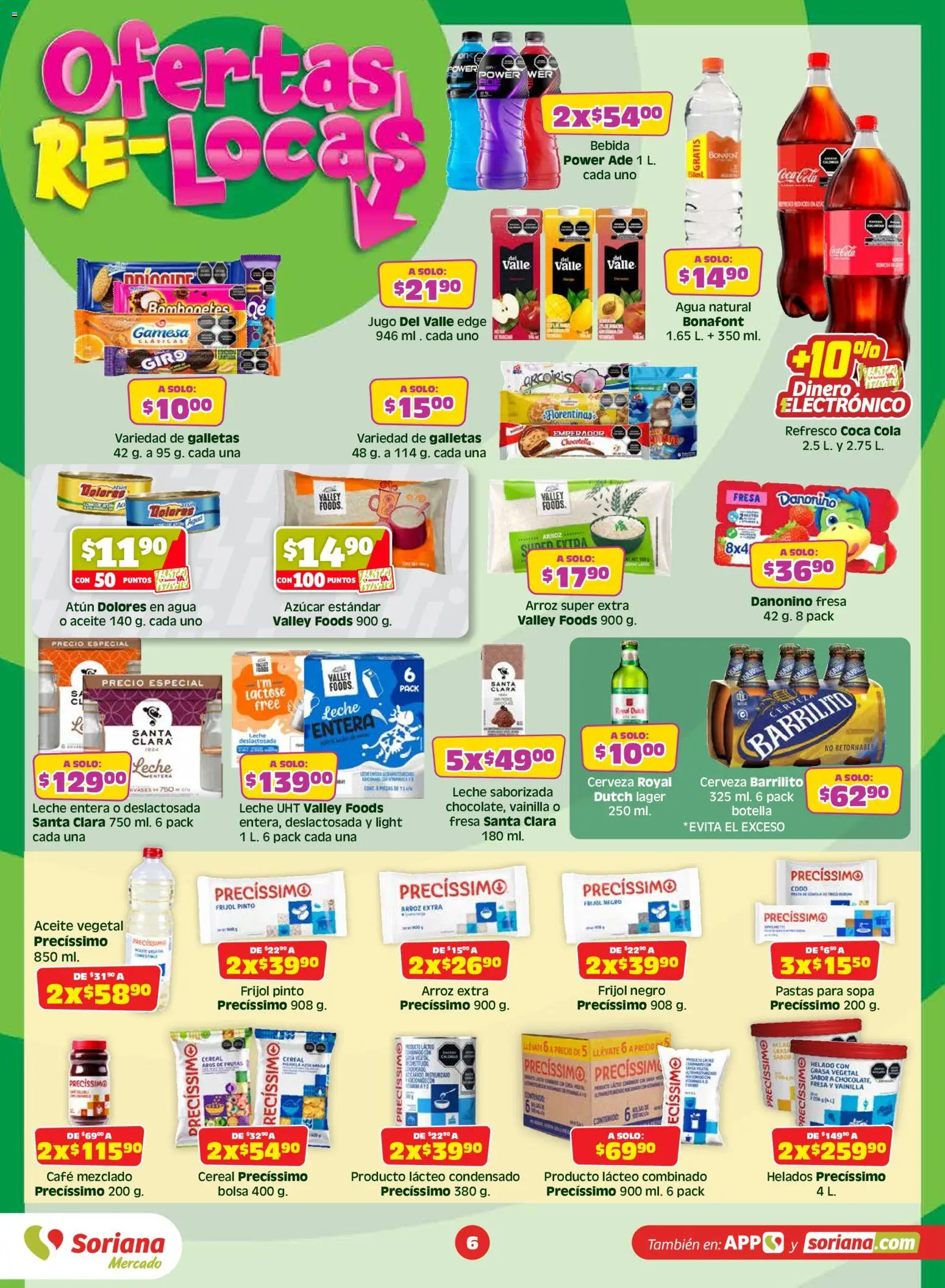 Nuevas ofertas de Soriana válidas en toda la República Mexicana desde el 10/07/2026. ¡Encuentra las mejores ofertas en Soriana Julio Regalado Mercado Nacional! | Página: 6 | Productos: Agua, Aceite, Café, Jugo