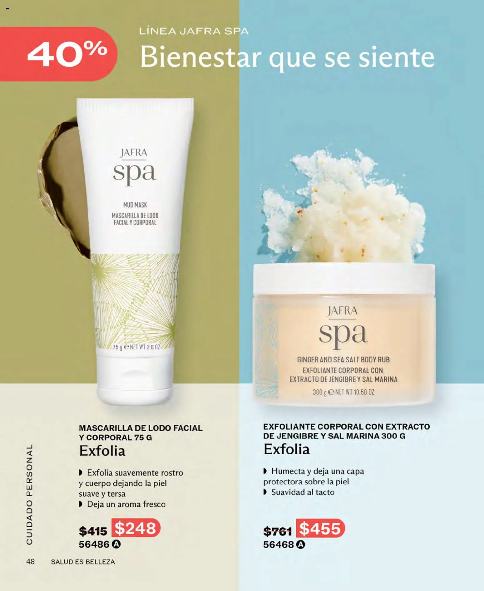 Nuevas ofertas de JAFRA válidas en toda la República Mexicana desde el 01.06.2026. ¡Encuentra las mejores ofertas en JAFRA catálogo! | Página: 48 | Productos: Sal, Body, Mascarilla, Sobre