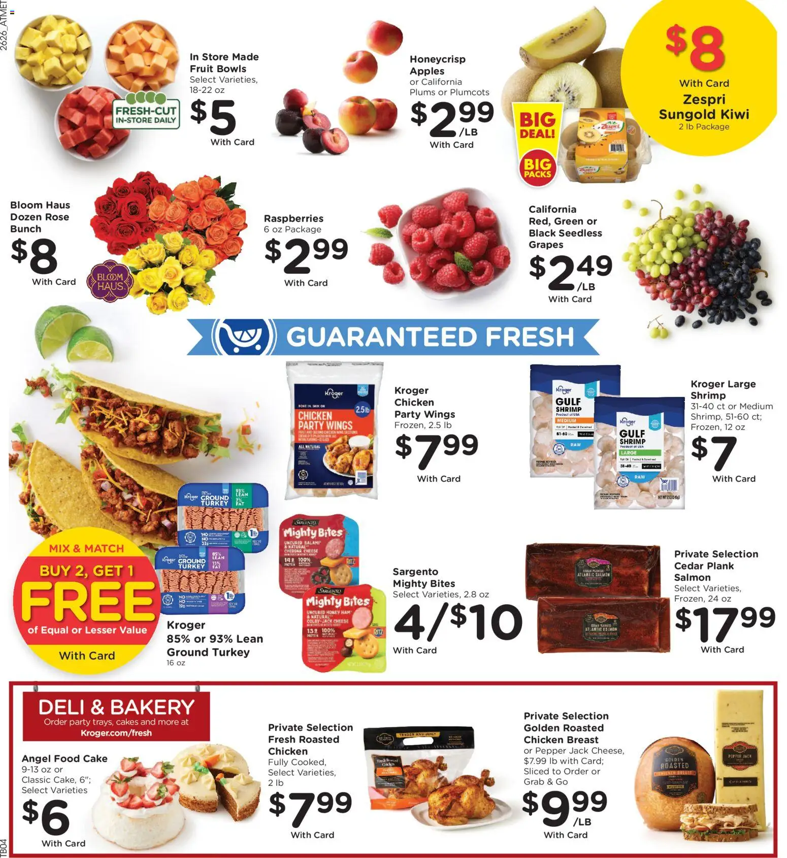 Kroger Weekly Ad - valid from 07/29/2026 | Page: 12 | Products: Cheese, Ham, Kiwi, Angel Food Cake