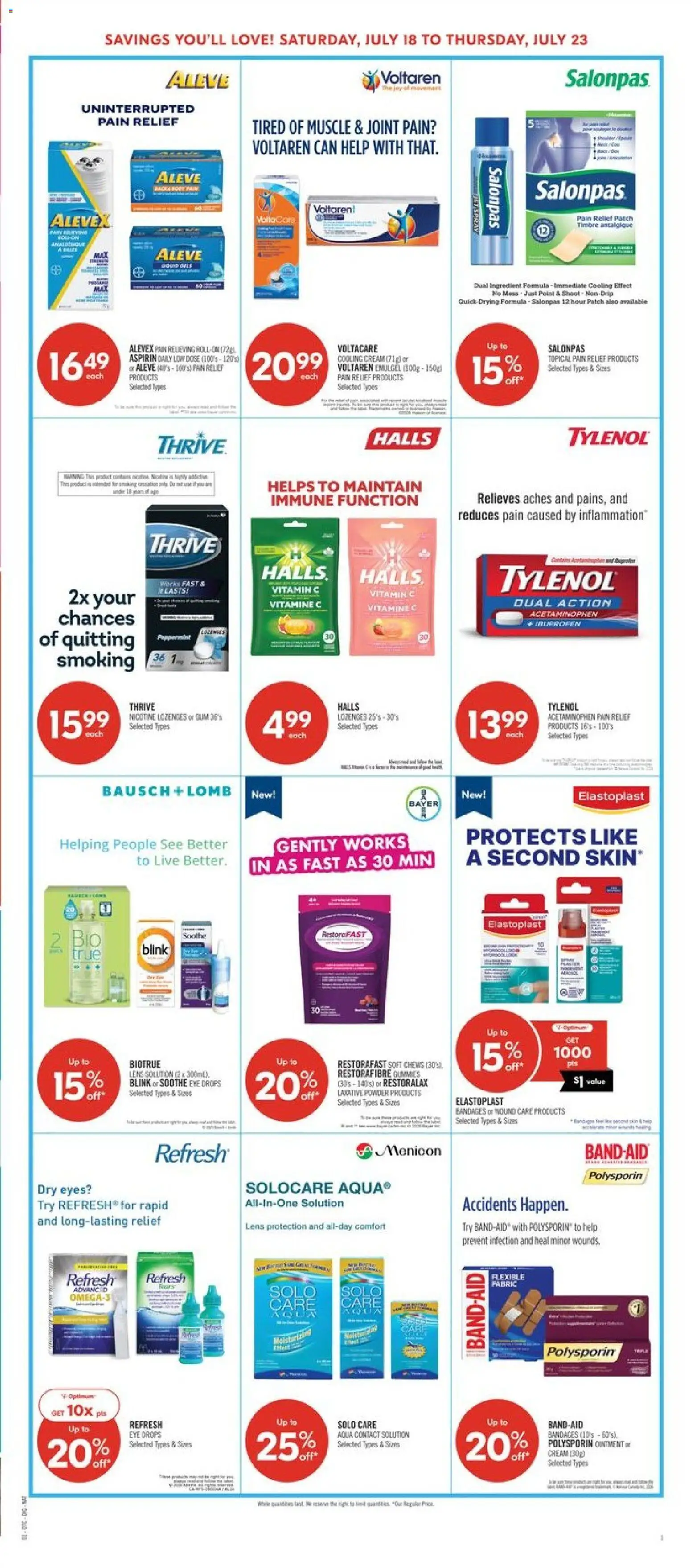 Shoppers flyer valid from Jul 17, 2026 | Page: 12 | Products: Cream, Eye drops, Powder, Socks