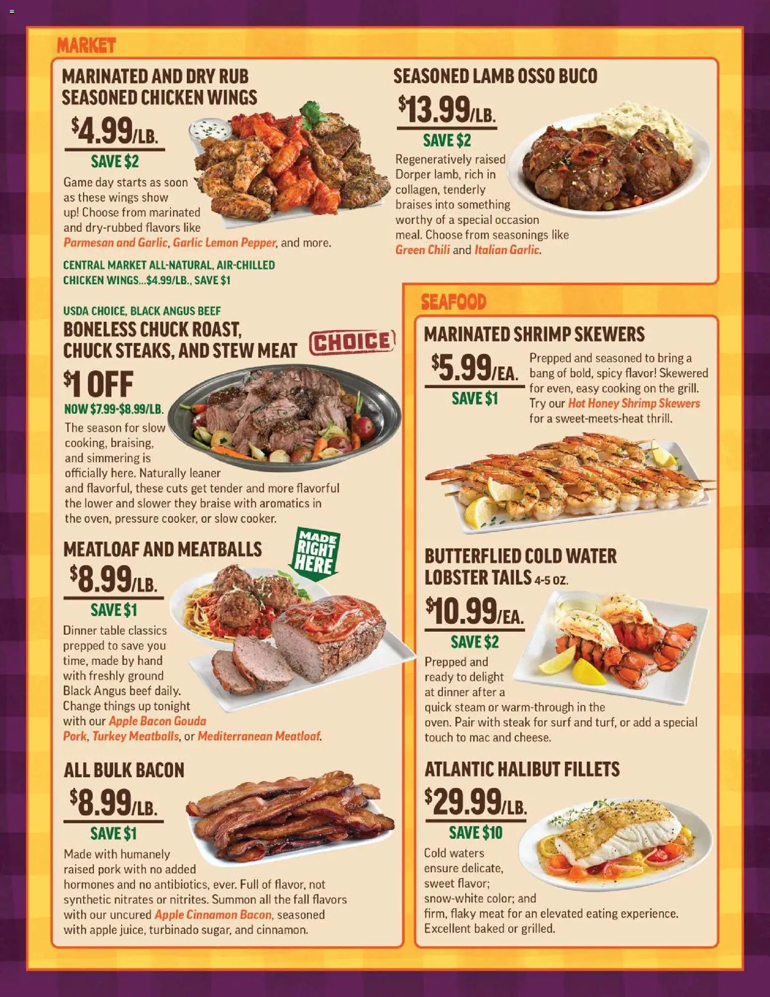 Central Market Weekly Ad - valid from 09/30/2026 | Page: 3 | Products: Table, Beef, Seafood, Lemon