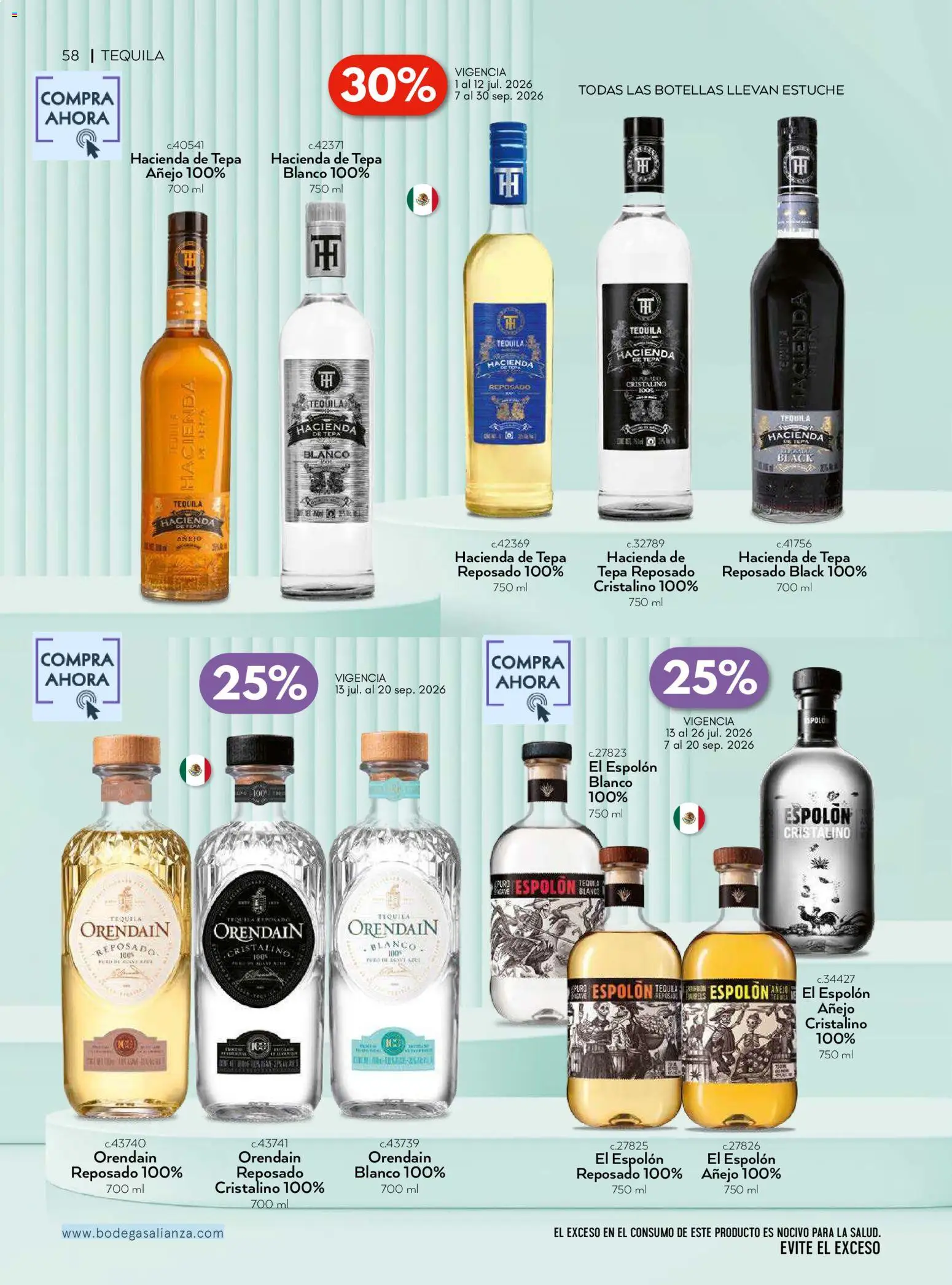 Nuevas ofertas de Bodegas Alianza válidas en toda la República Mexicana desde el 01/07/2026. ¡Encuentra las mejores ofertas en Bodegas Alianza catálogo! | Página: 60 | Productos: Estuche, Tequila