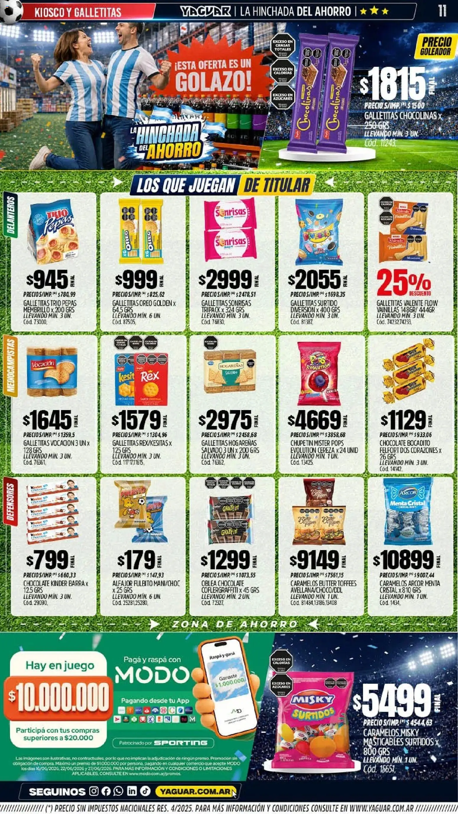 Yaguar - Oferta Semanal Misiones │ válido desde el 15.06.2026 | Página: 10 | Productos: Galletitas, Chocolate, Alfajor