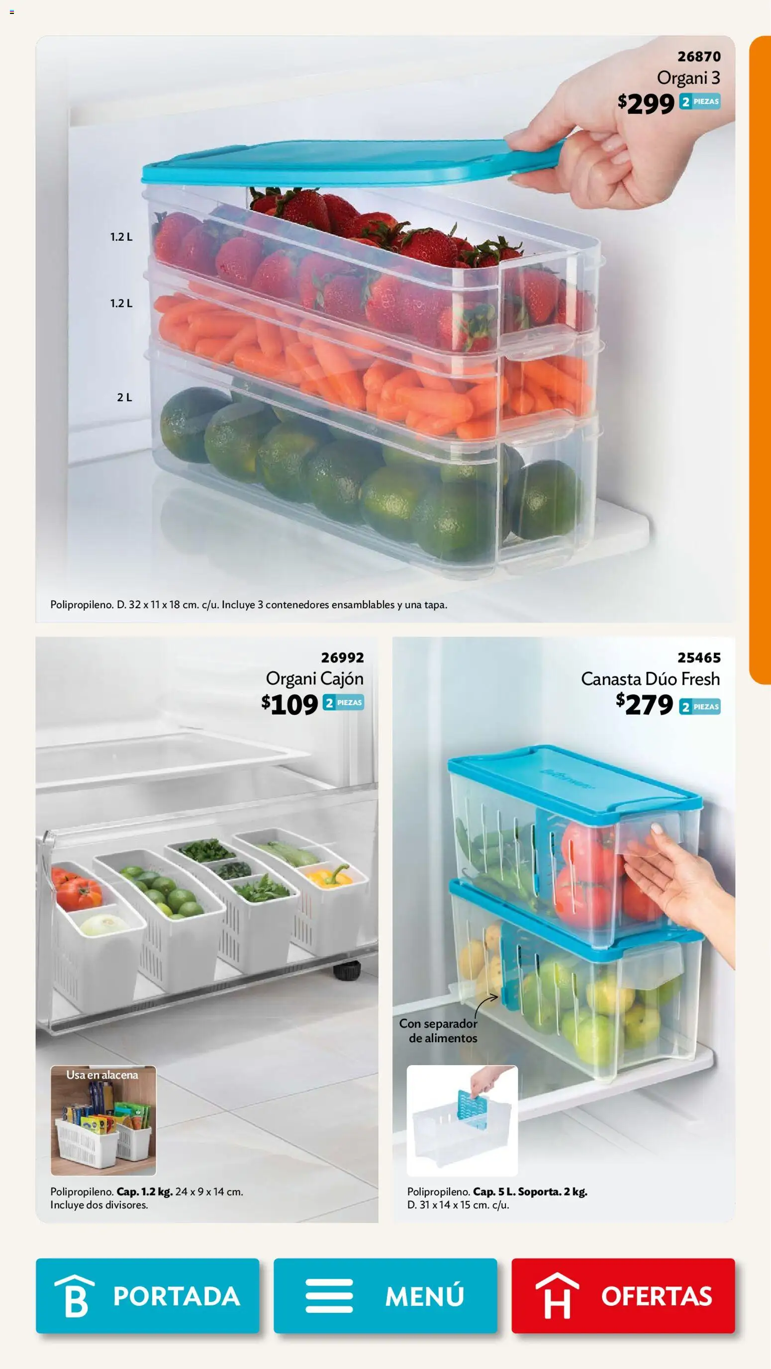 Nuevas ofertas de Betterware válidas en toda la República Mexicana desde el 29/06/2026. ¡Encuentra las mejores ofertas en Betterware campaña 7 2026! | Página: 55 | Productos: Alacena, Canasta
