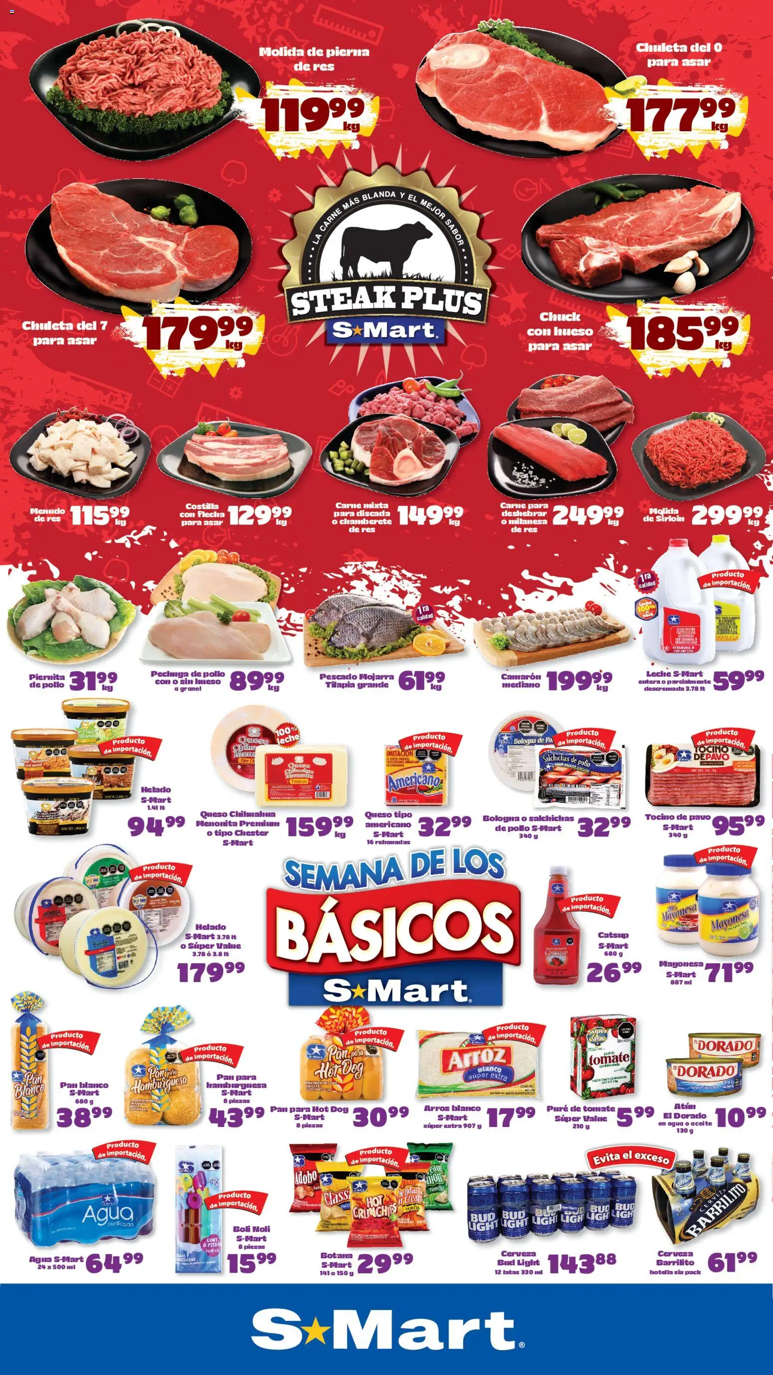 Nuevas ofertas de S-Mart válidas en toda la República Mexicana desde el 21/08/2026. ¡Encuentra las mejores ofertas en S-Mart folleto Juárez! | Página: 1 | Productos: Milanesa, Res, Salchichas, Queso fundido