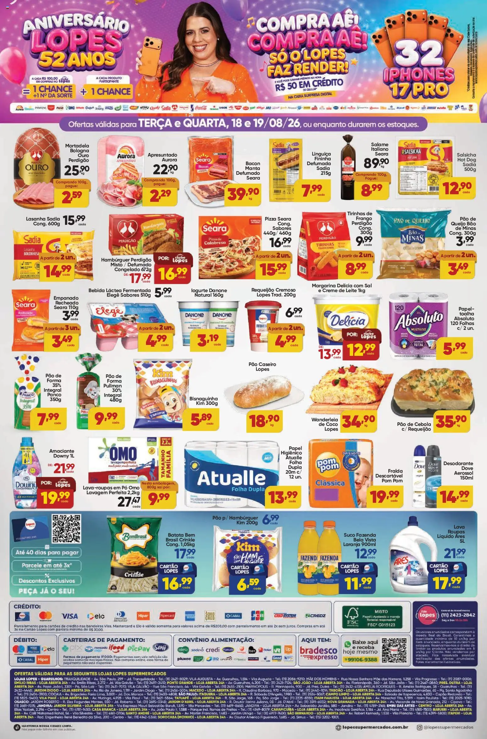 Lopes Supermercados Folheto - válido de 18/08/2026 | Página: 2 | Produtos: Pó, Creme, Lasanha, Frango