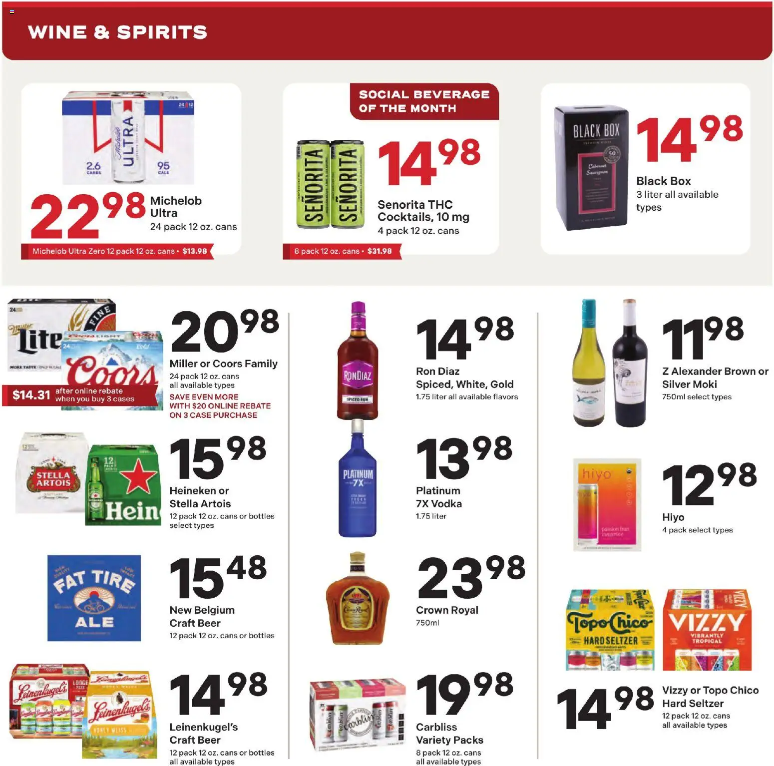 Coborn's Alcohol Ad - valid from 27.05.2026 | Page: 1 | Products: Box, Tire, Wine, Vodka