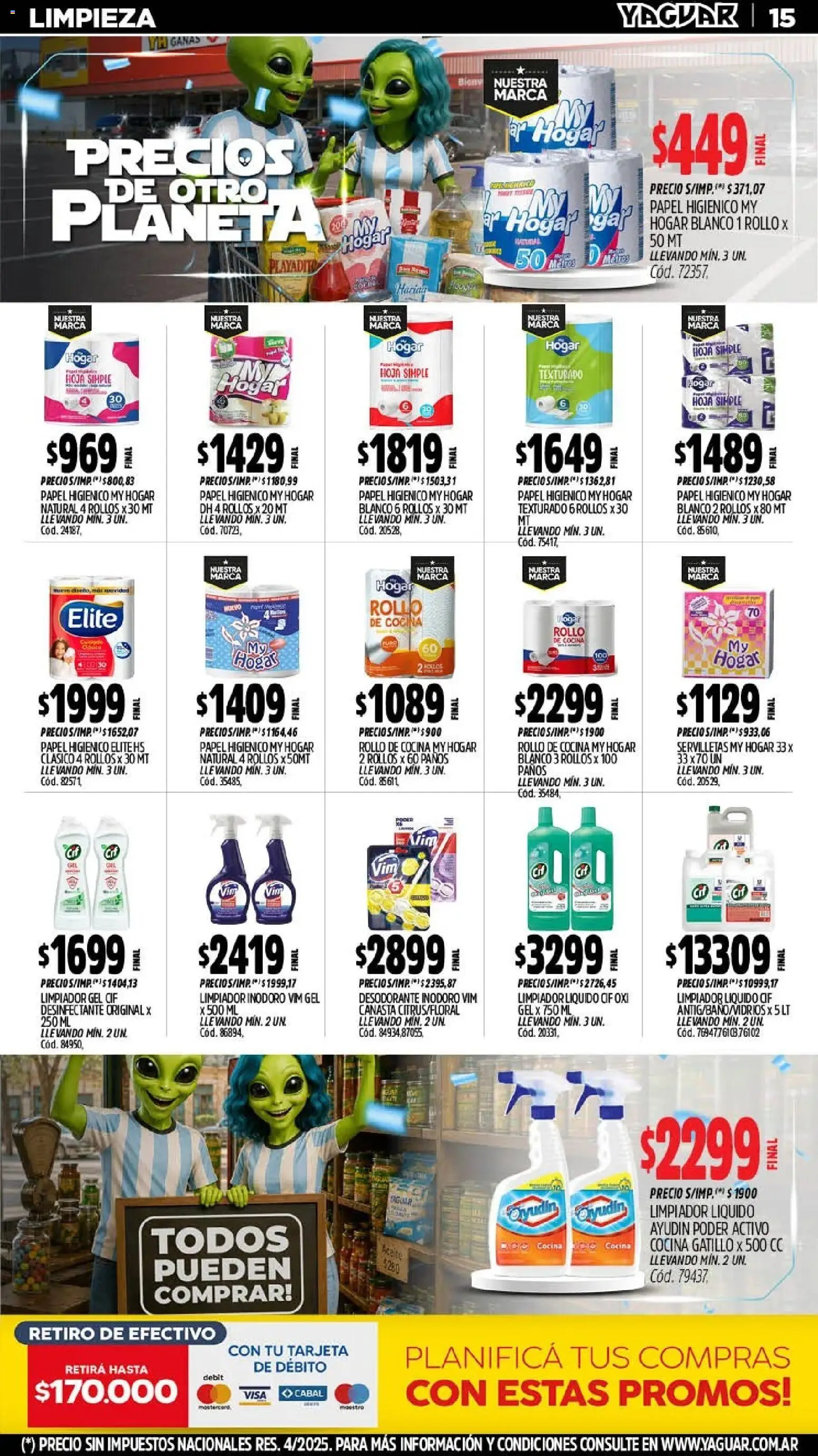 Yaguar - Oferta Semanal Jujuy │ válido desde el 06/07/2026 | Página: 15 | Productos: Papel higiénico, Cocina, Inodoro, Canasta