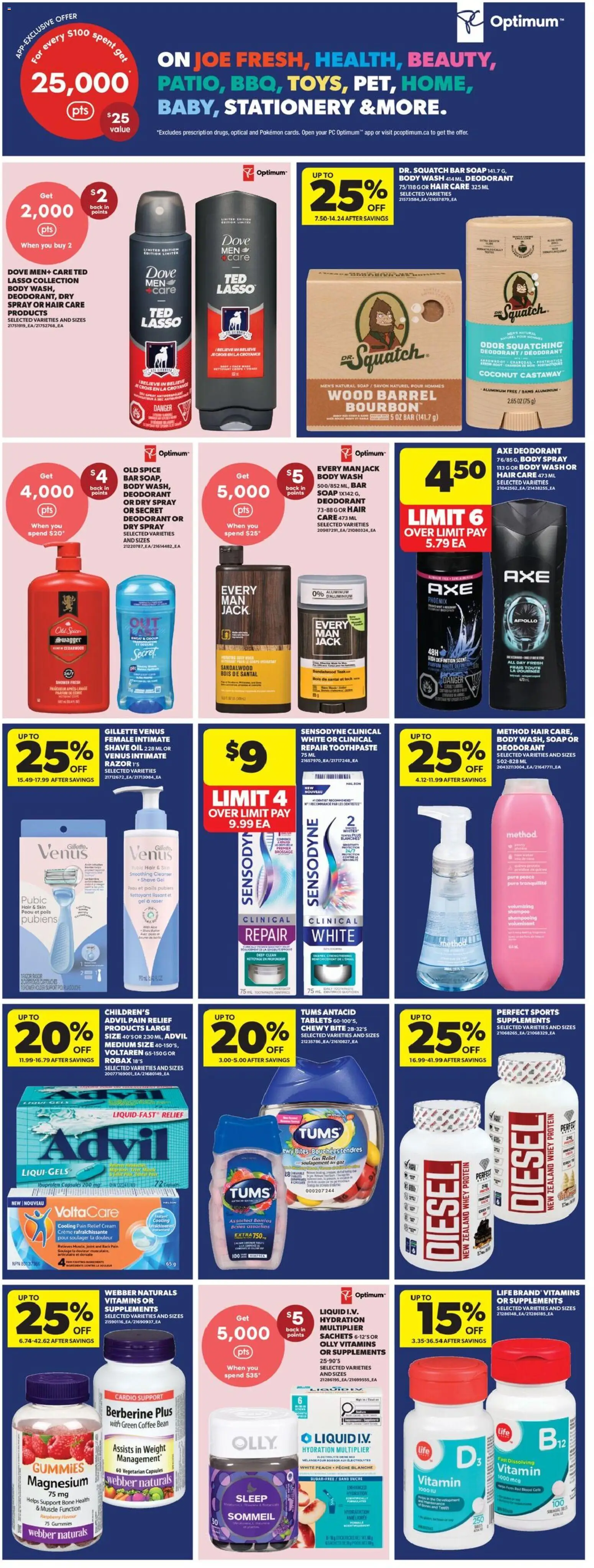 Real Canadian Superstore flyer valid from Aug 20, 2026 | Page: 9 | Products: Soap, Toothpaste, Shower, Oil