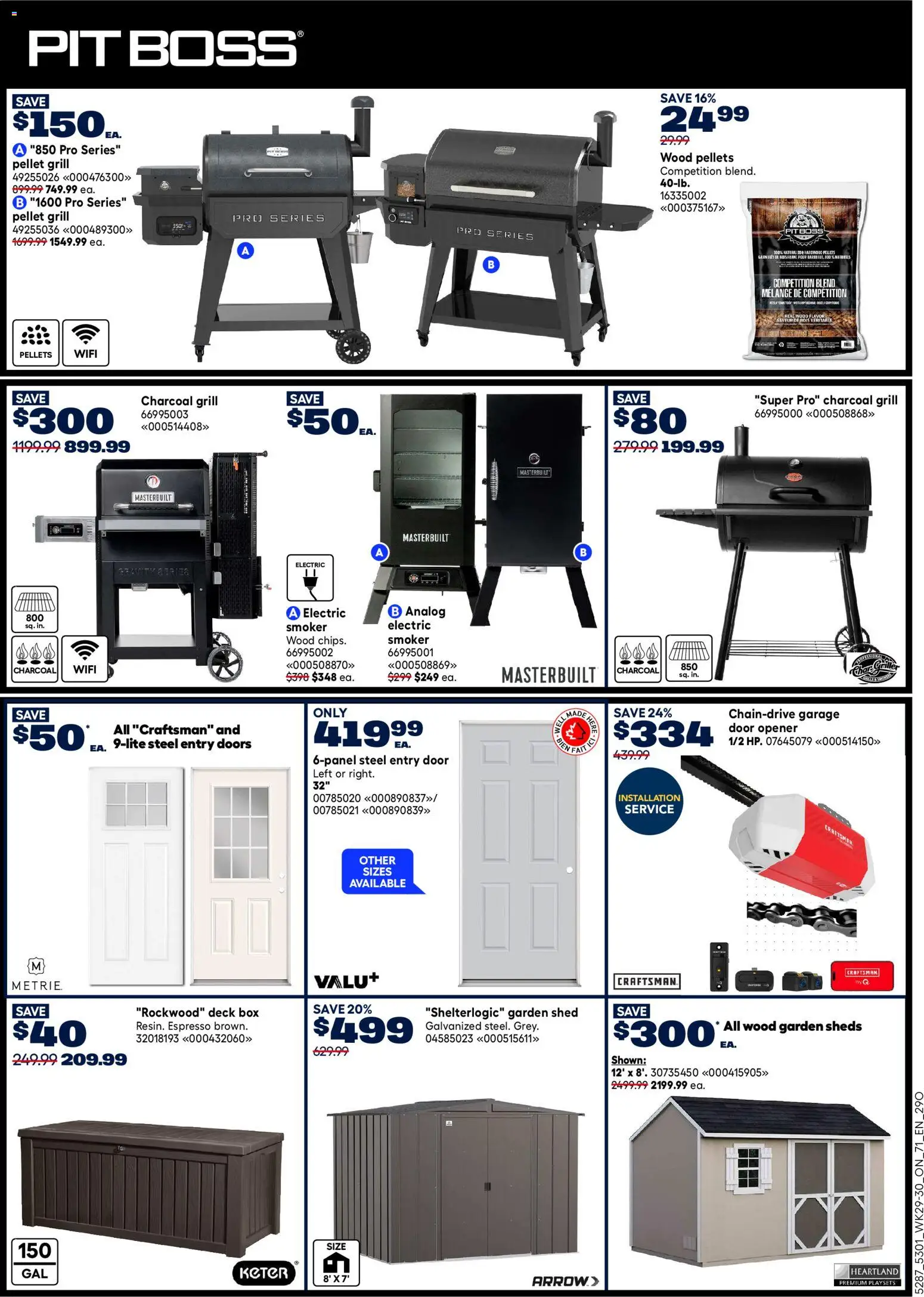 Rona flyer valid from Aug 13, 2026 | Page: 13 | Products: Box, Charcoal, Door, Wood pellets
