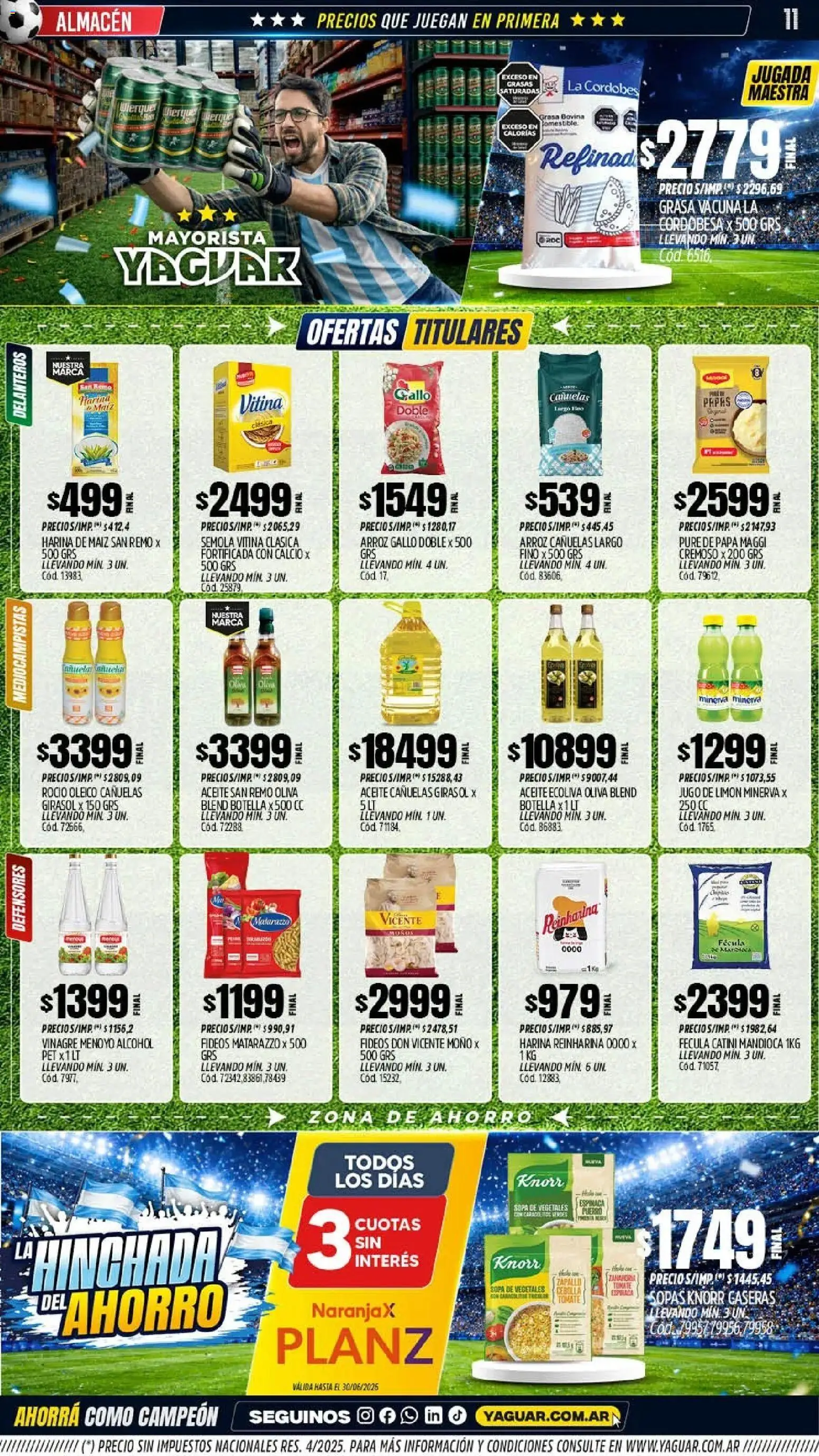 Yaguar - Oferta Semanal Chaco │ válido desde el 15.06.2026 | Página: 10 | Productos: Harina, Vinagre, Maiz, Sopa