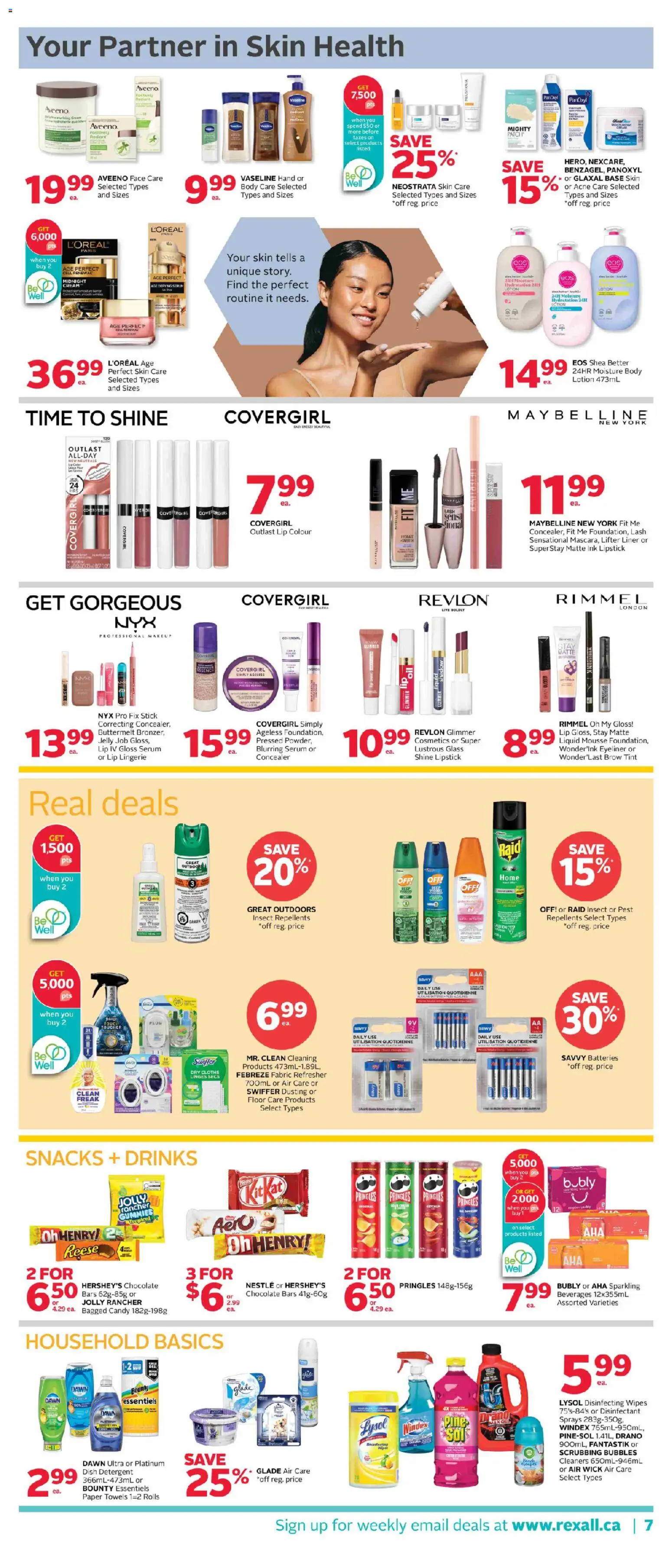 Rexall flyer valid from Jul 17, 2026 | Page: 13 | Products: Paper towels, Concealer, Insect repellents, Batteries
