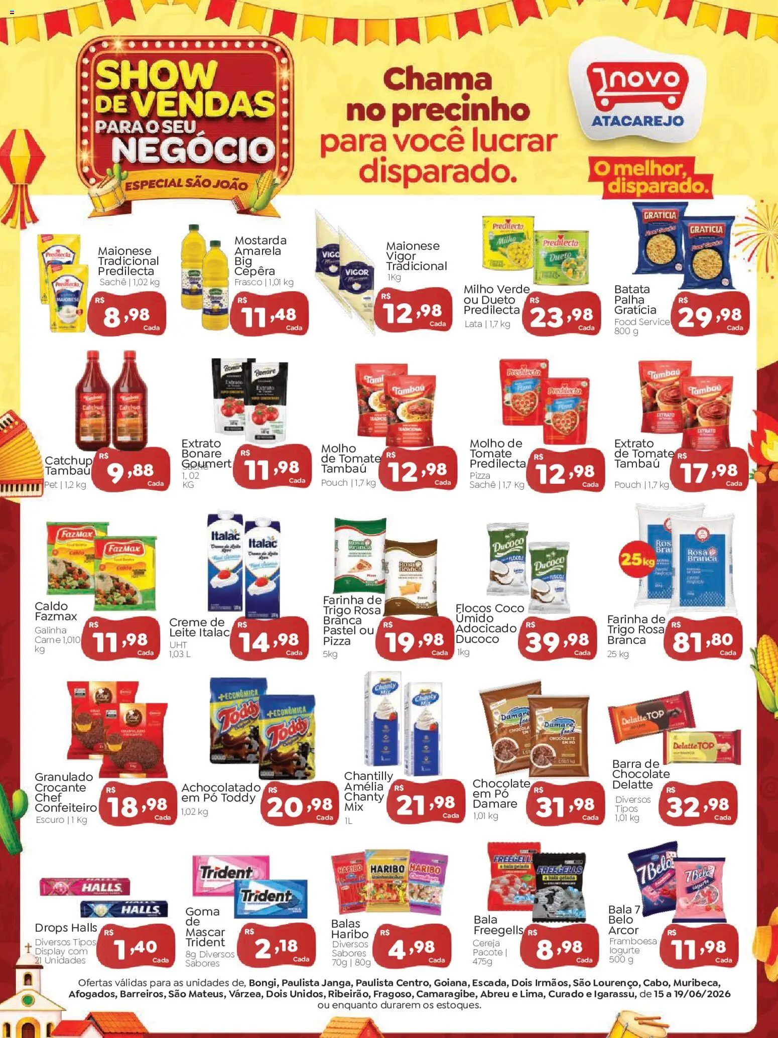 Novo Atacarejo Folheto - válido de 15.06.2026 | Página: 1 | Produtos: Pó, Creme, Creme de leite, Granulado