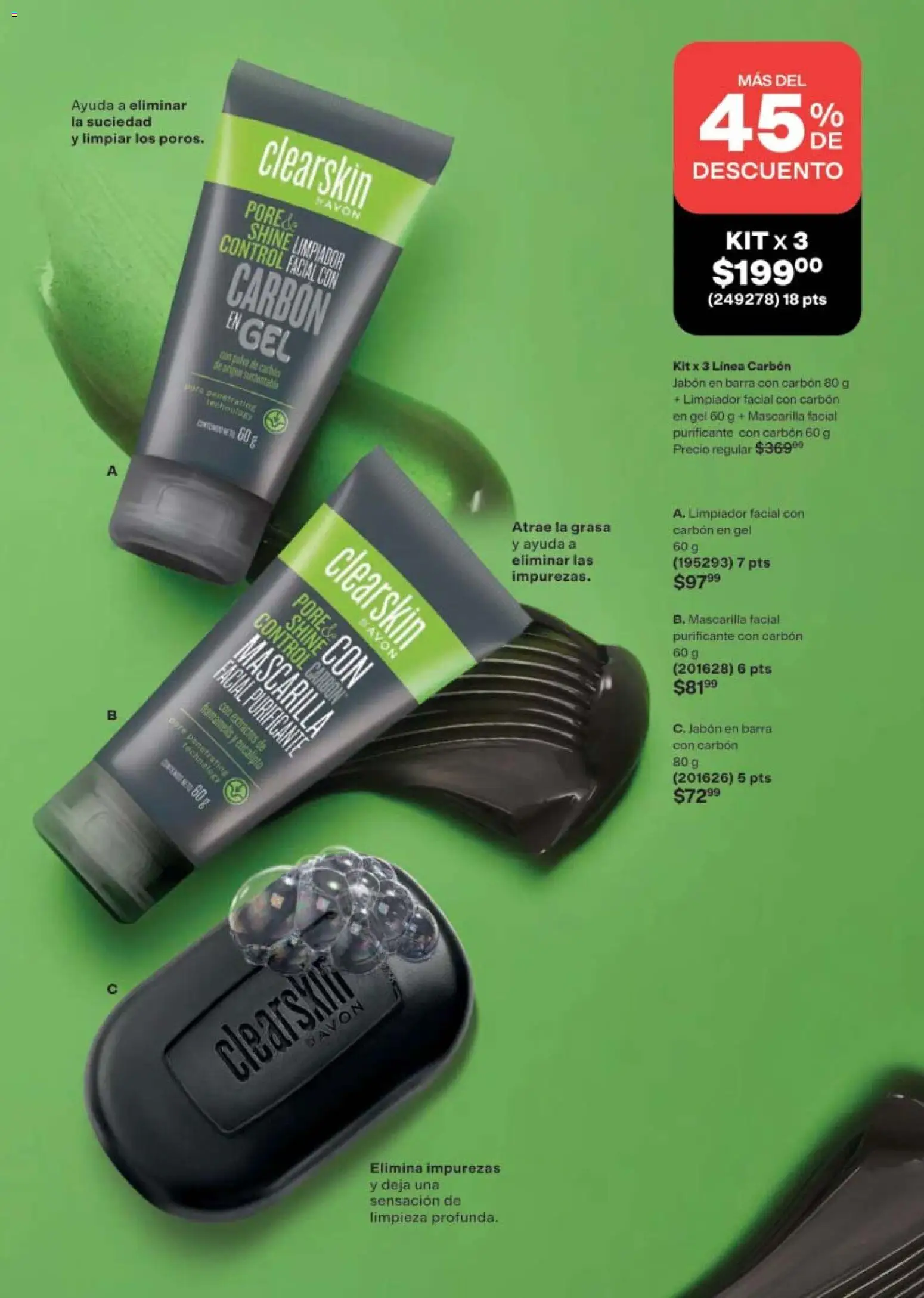 Nuevas ofertas de AVON válidas en toda la República Mexicana desde el 24.04.2026. ¡Encuentra las mejores ofertas en AVON campaña 7 2026! | Página: 145 | Productos: Limpiador, Limpiador facial, Barra, Jabón