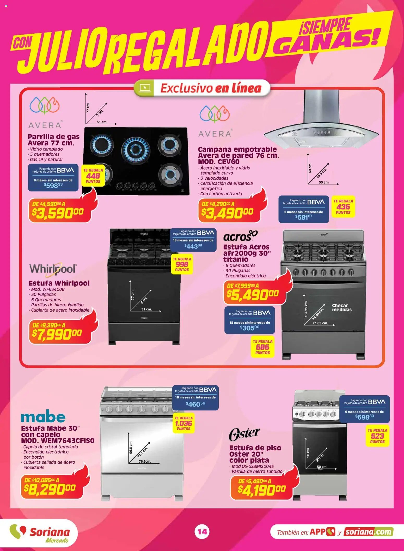 Nuevas ofertas de Soriana válidas en toda la República Mexicana desde el 03.06.2026. ¡Encuentra las mejores ofertas en Soriana Con Julio Regalado siempre ganas Mercado Nacional! | Página: 13 | Productos: Parrilla, Té, Campana