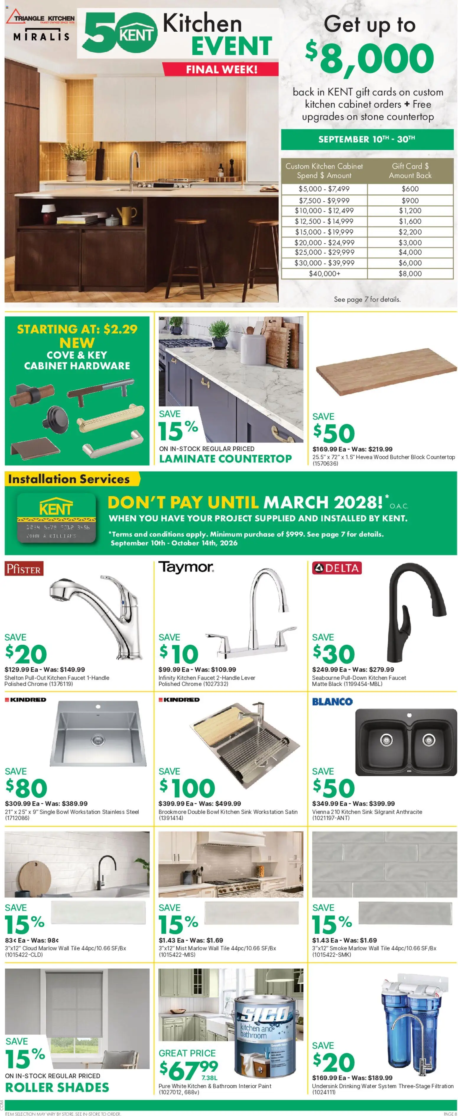 Kent flyer valid from Sep 24, 2026 | Page: 9 | Products: Water, Cabinet
