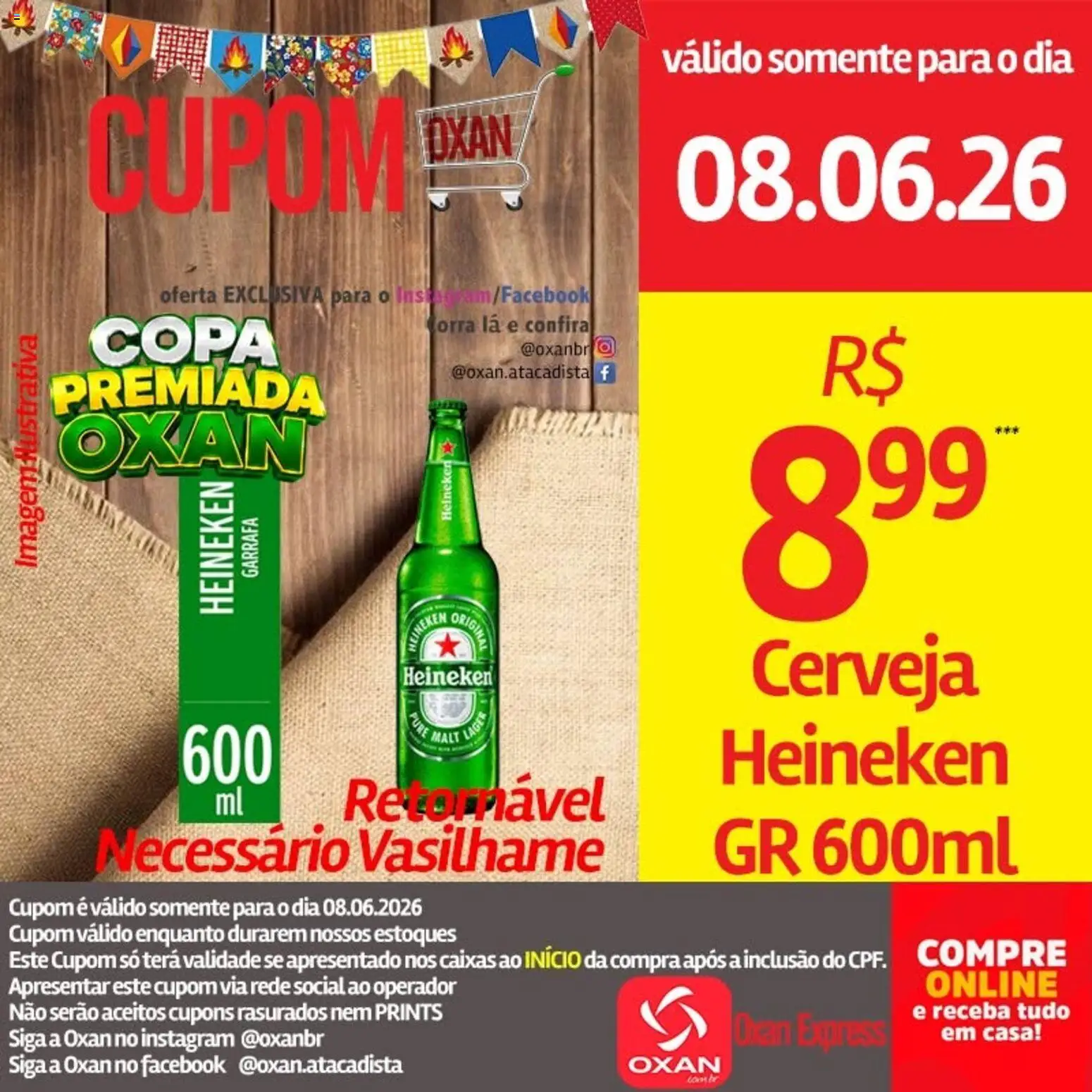 Oxan Atacadista Folheto - válido de 08.06.2026 | Página: 12 | Produtos: Cerveja, Copa, Cerveja Heineken, Heineken