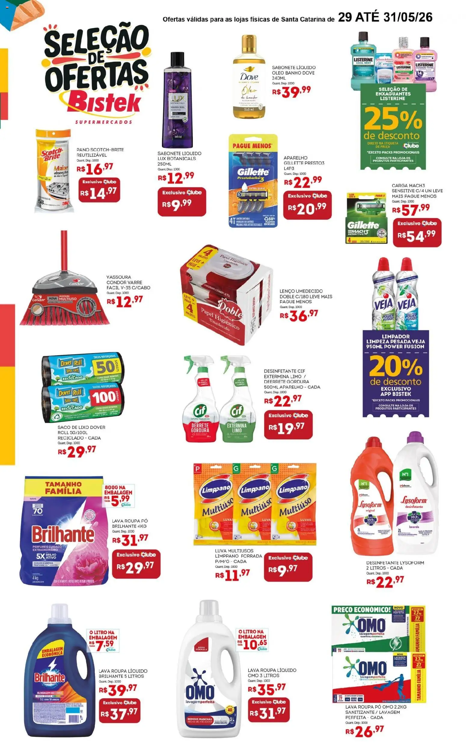 Bistek Supermercados Folheto - válido de 29.05.2026 | Página: 2 | Produtos: Luvas, Papel higiênico, Desinfetante, Sabonete líquido