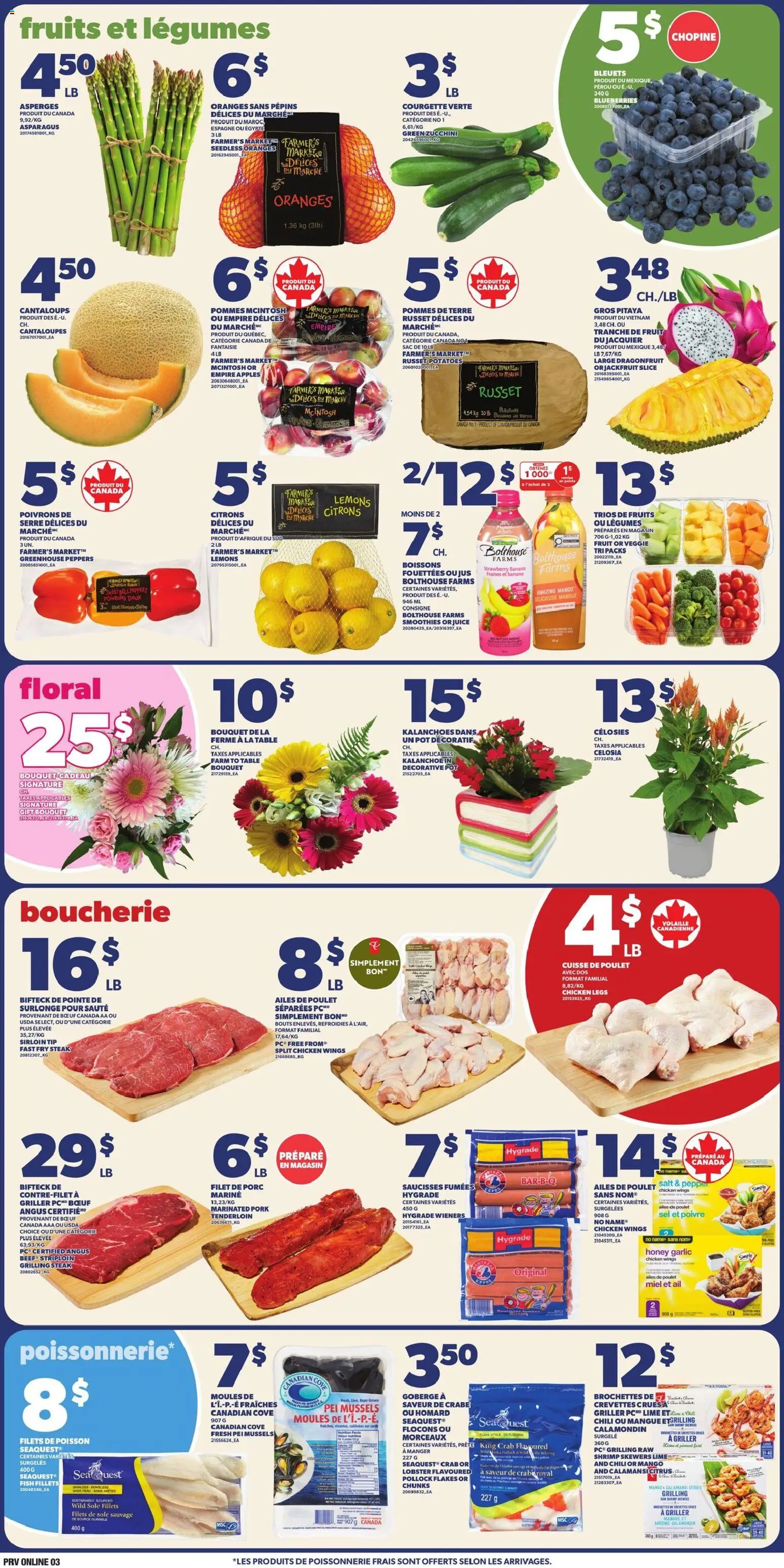 Provigo flyer valid from 04.06.2026 | Page: 4 | Products: Flakes, Chicken wings, Juice, Pork
