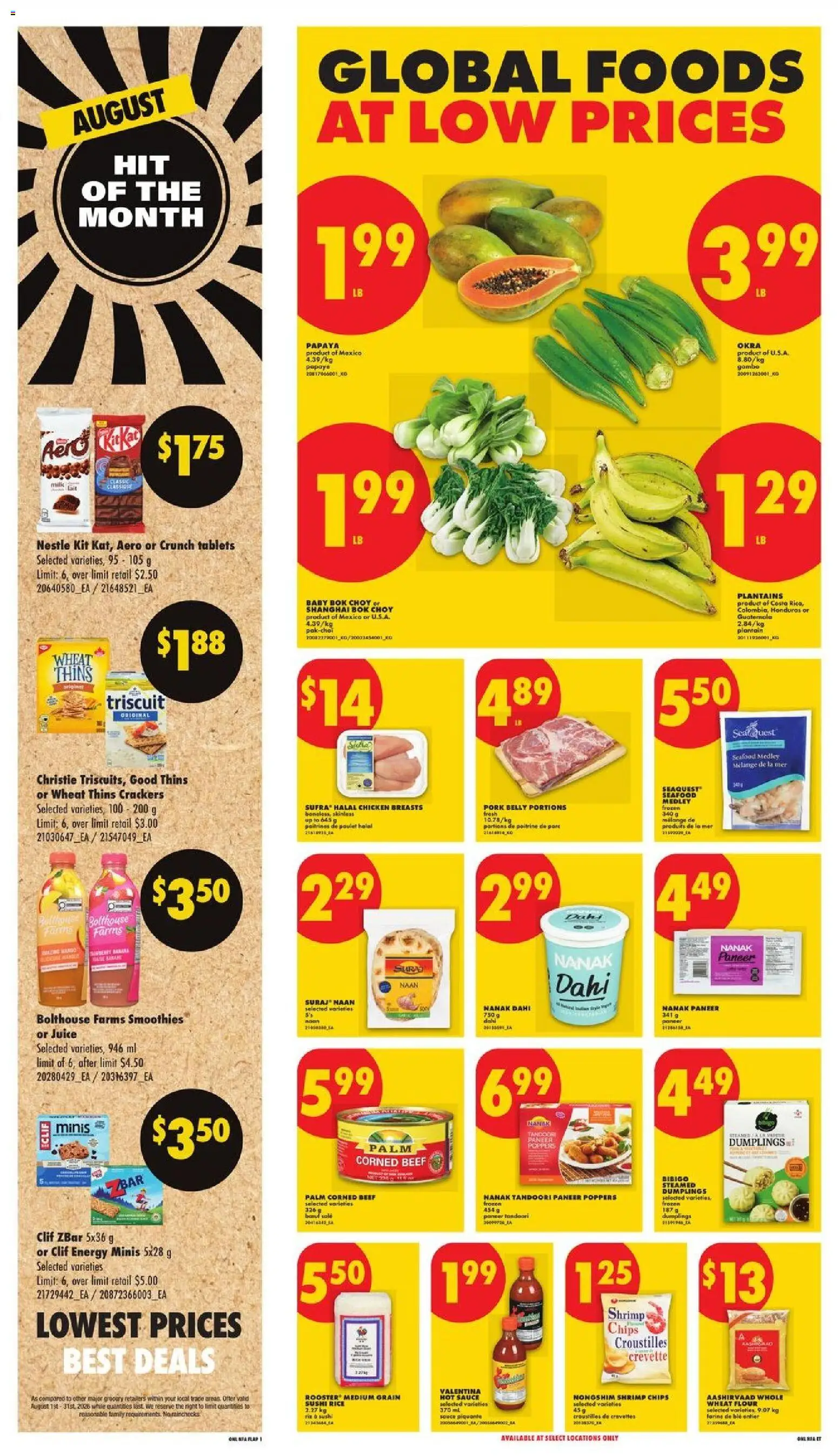 No Frills flyer valid from Aug 13, 2026 | Page: 6 | Products: Chips, Seafood, Chicken, Pork
