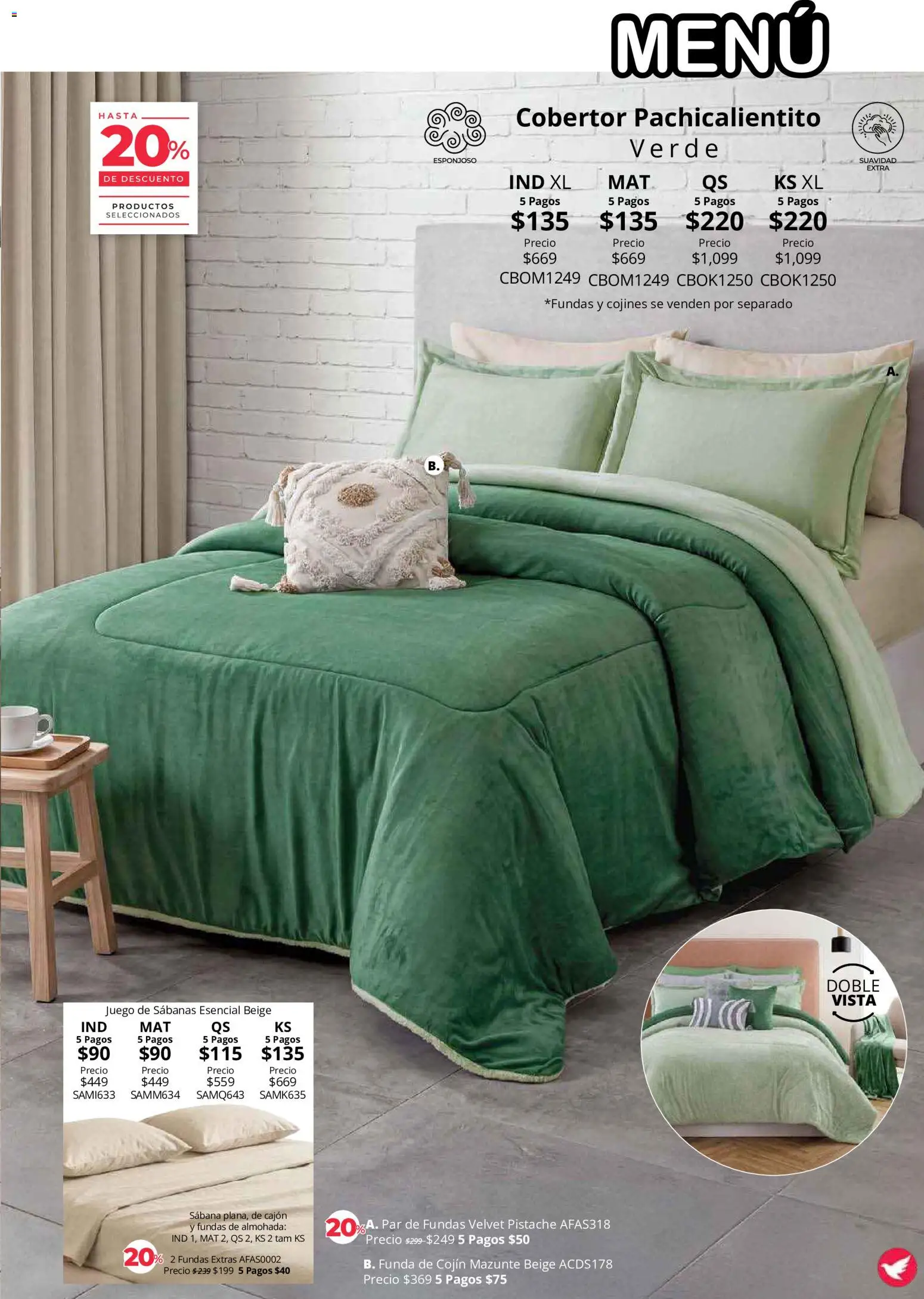 Nuevas ofertas de Colchas Concord válidas en toda la República Mexicana desde el 01/08/2026. ¡Encuentra las mejores ofertas en Colchas Concord catálogo Colección Cobertor! | Página: 75 | Productos: Cobertor, Juego, Funda, Almohada
