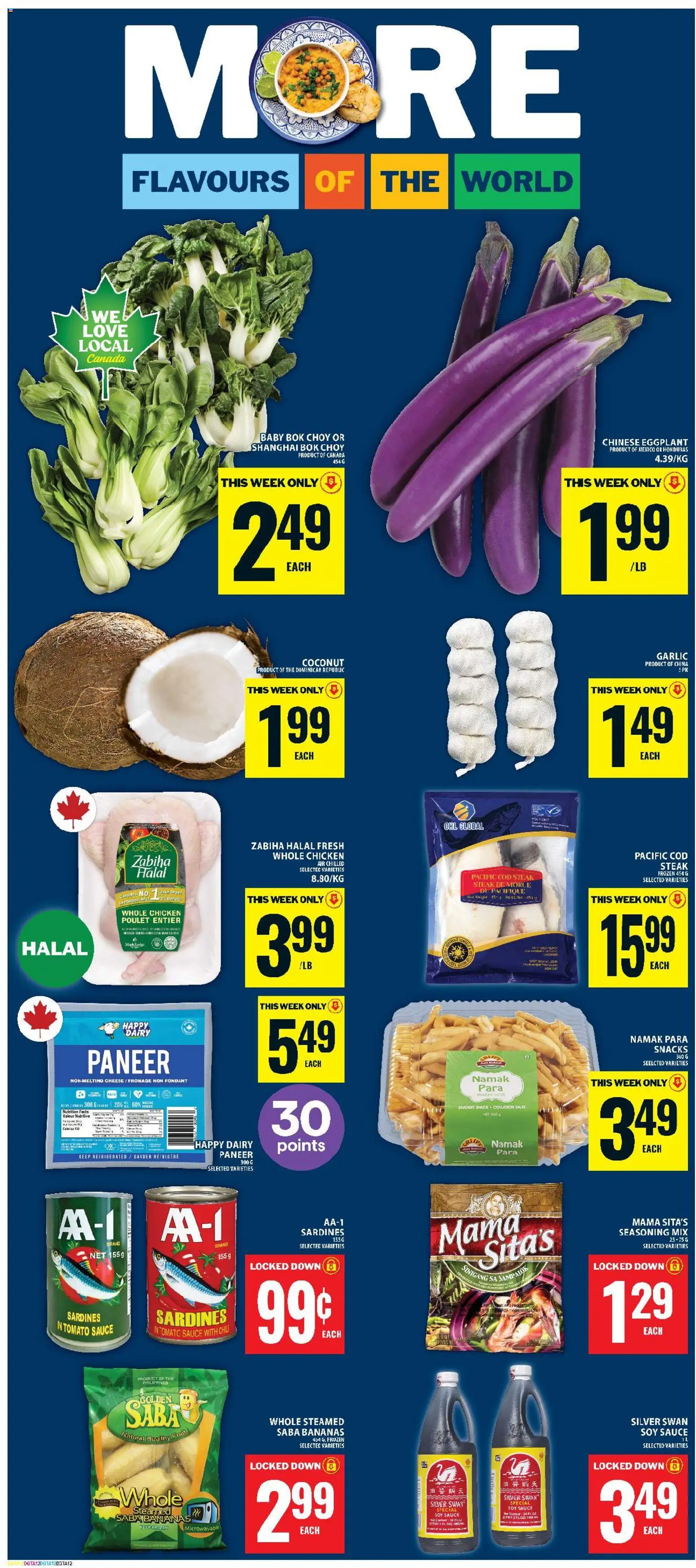 Food Basics flyer valid from Sep 3, 2026 | Page: 16 | Products: Coconut, Garlic, Cheese, Bananas