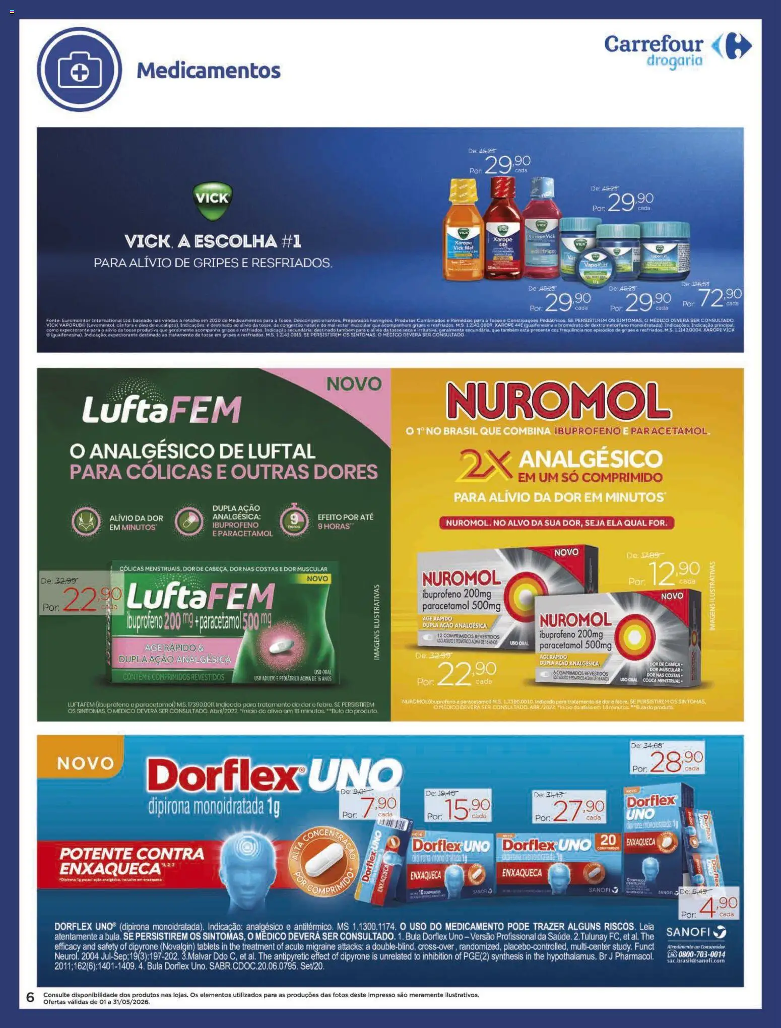 Carrefour Folheto - válido de 01.05.2026 | Página: 6 | Produtos: Óleo, Mel, Xarope, Remédios