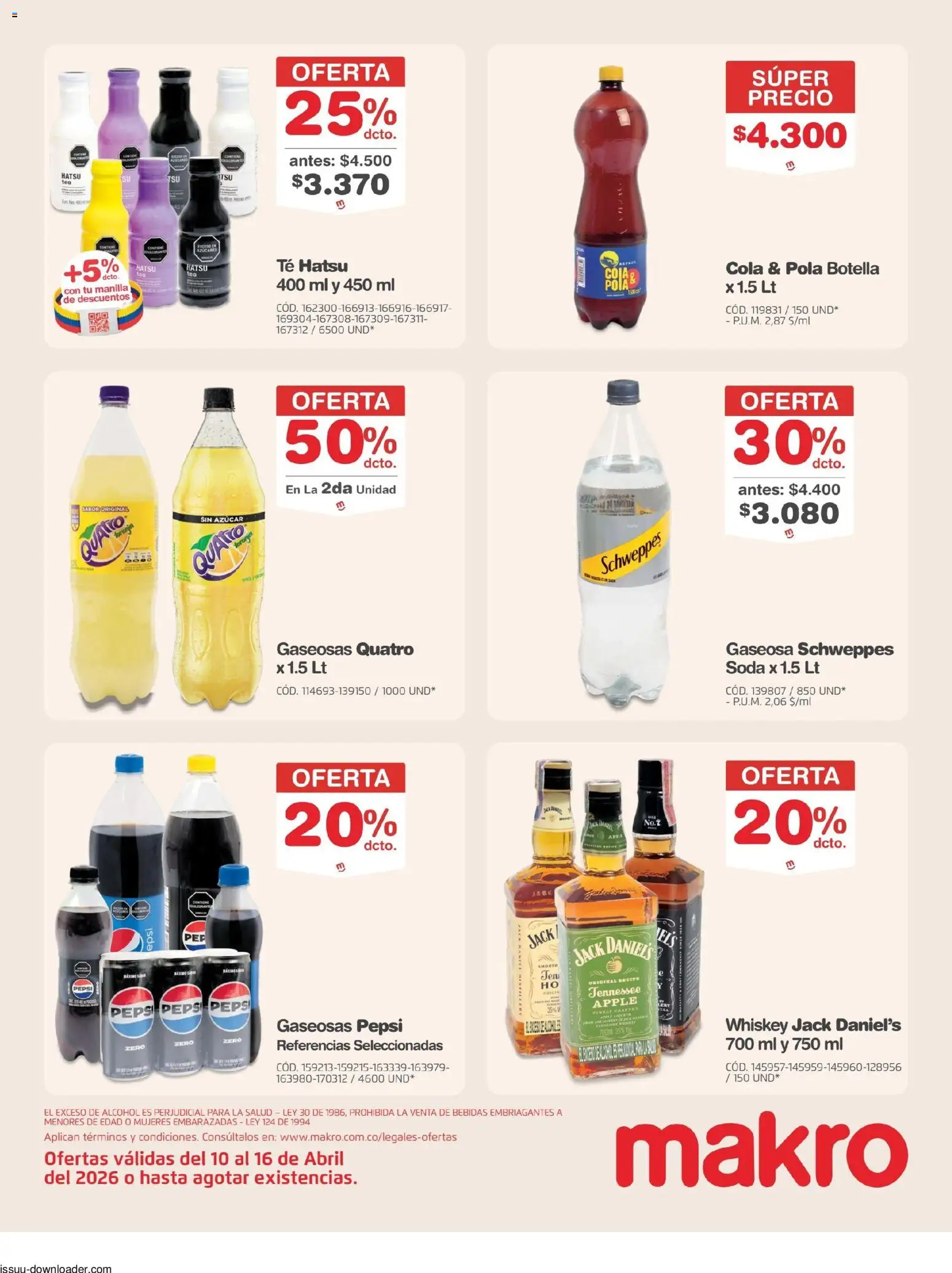 Makro revista - valida desde el 10.04.2026 | Página: 17 | Productos: Botella, Soda, Whiskey, Tintura