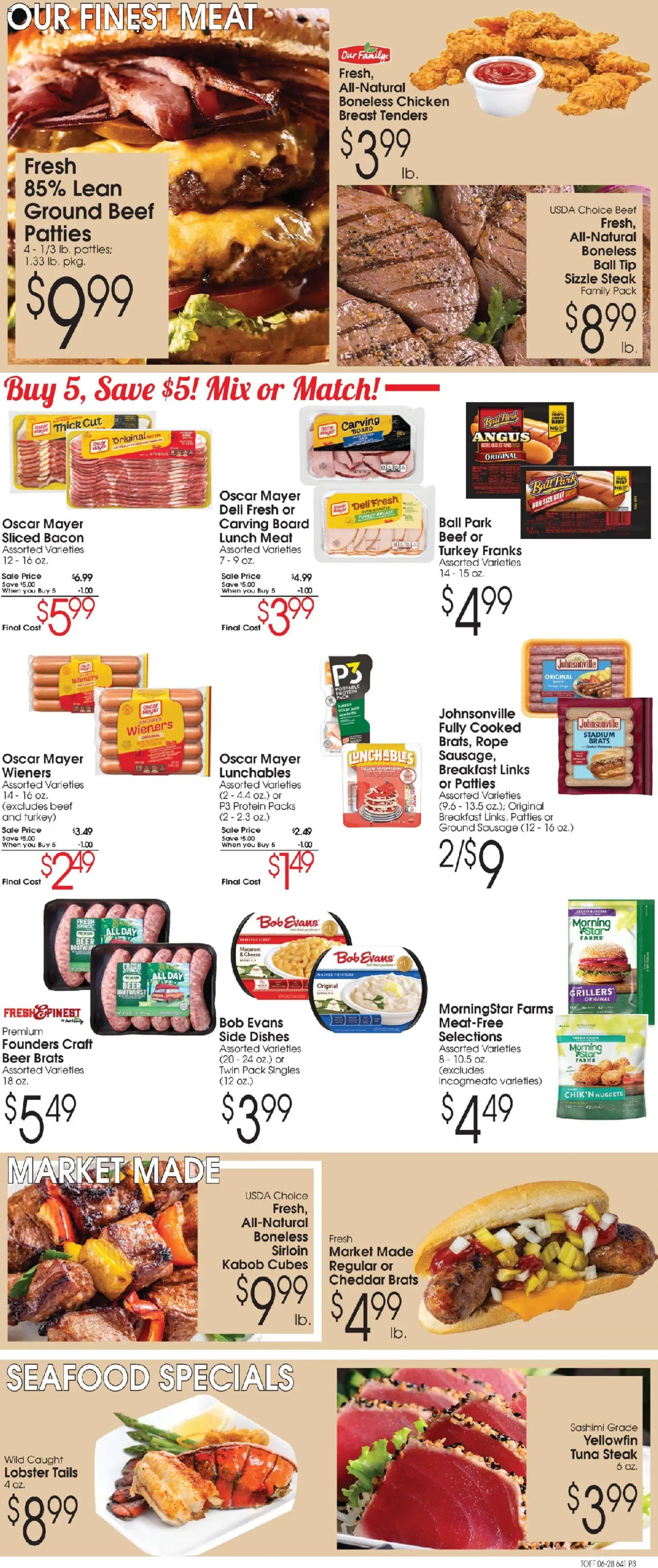 Family Fare Ad - valid from 06/28/2026 | Page: 3 | Products: Cheese, Potatoes, Seafood, Oven