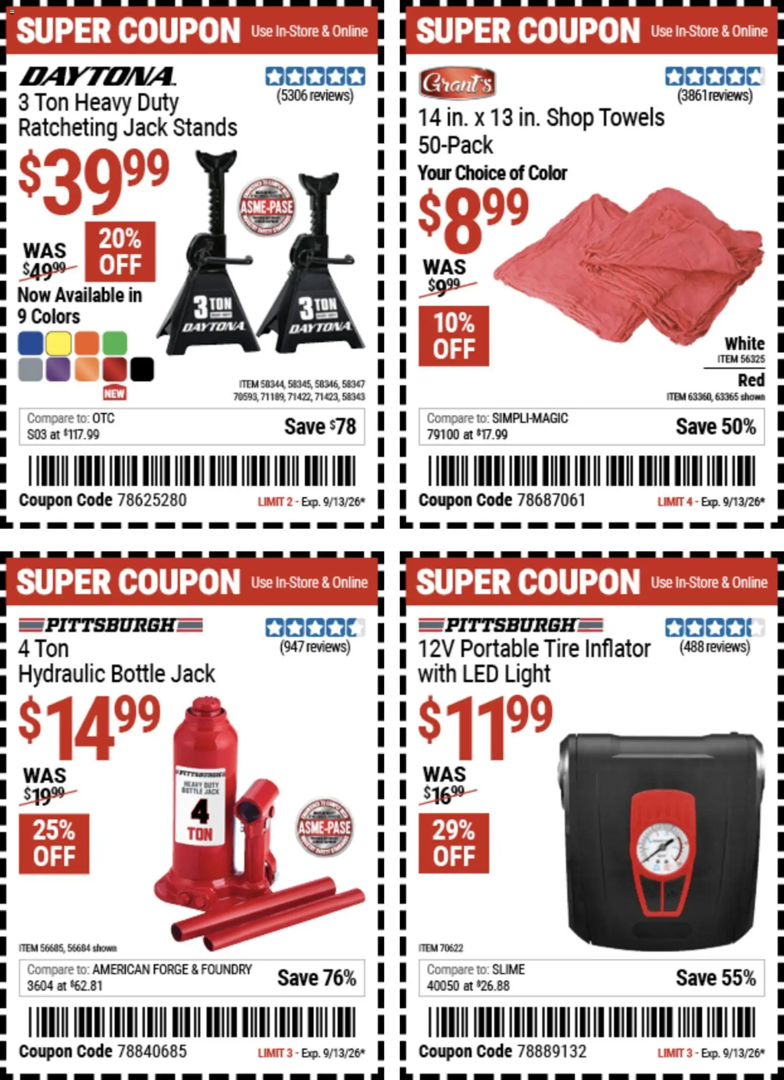 Harbor Freight Weekly Ad - valid from 08/31/2026 | Page: 13 | Products: Tire, LED light