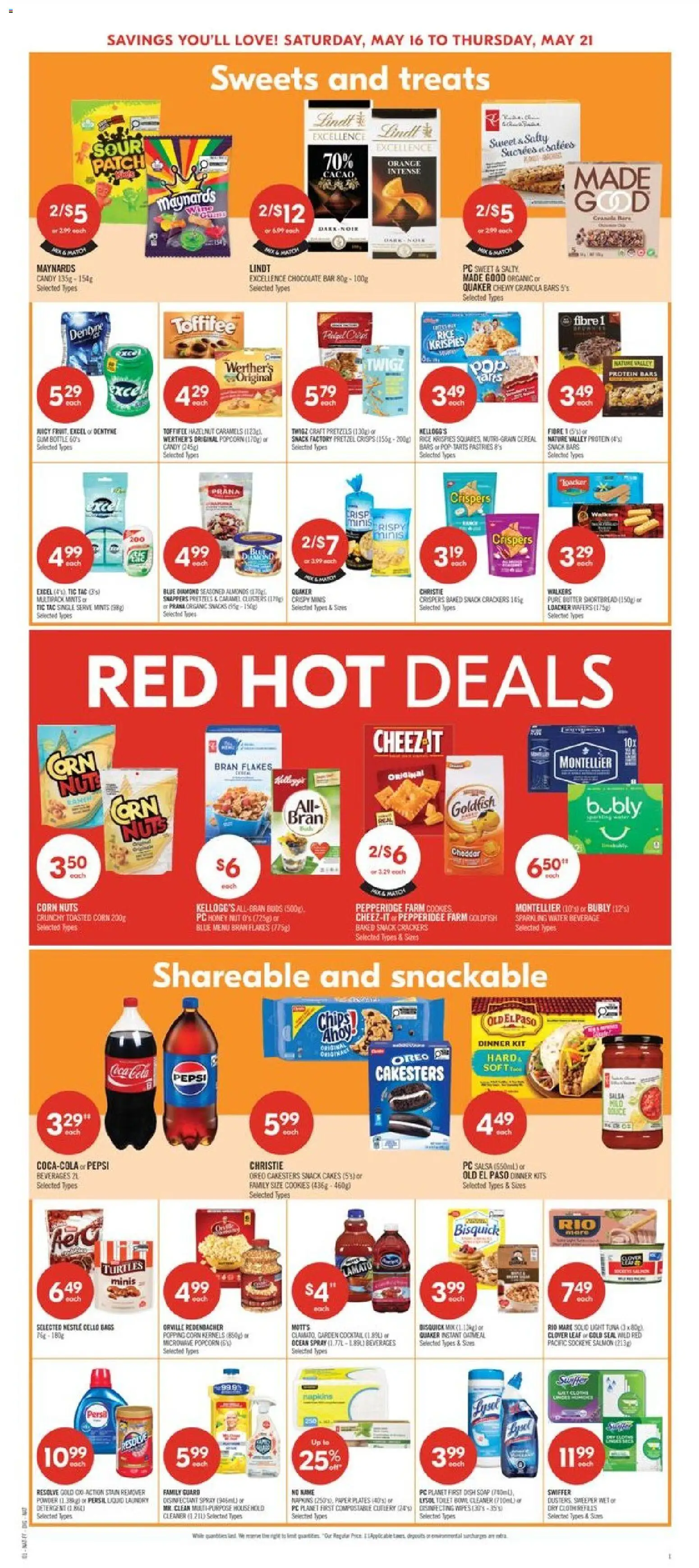 Shoppers flyer valid from 15.05.2026 | Page: 7 | Products: Nuts, Flakes, Stain remover, Chocolate