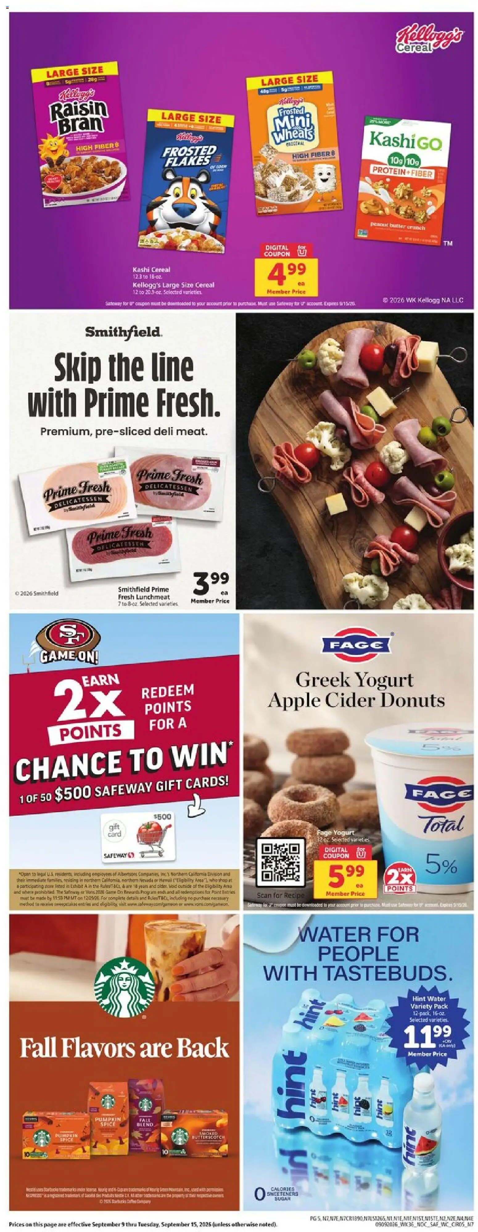 Safeway Weekly Ad - valid from 09/09/2026 | Page: 5 | Products: Wc, Flakes, Pumpkin, Cereal