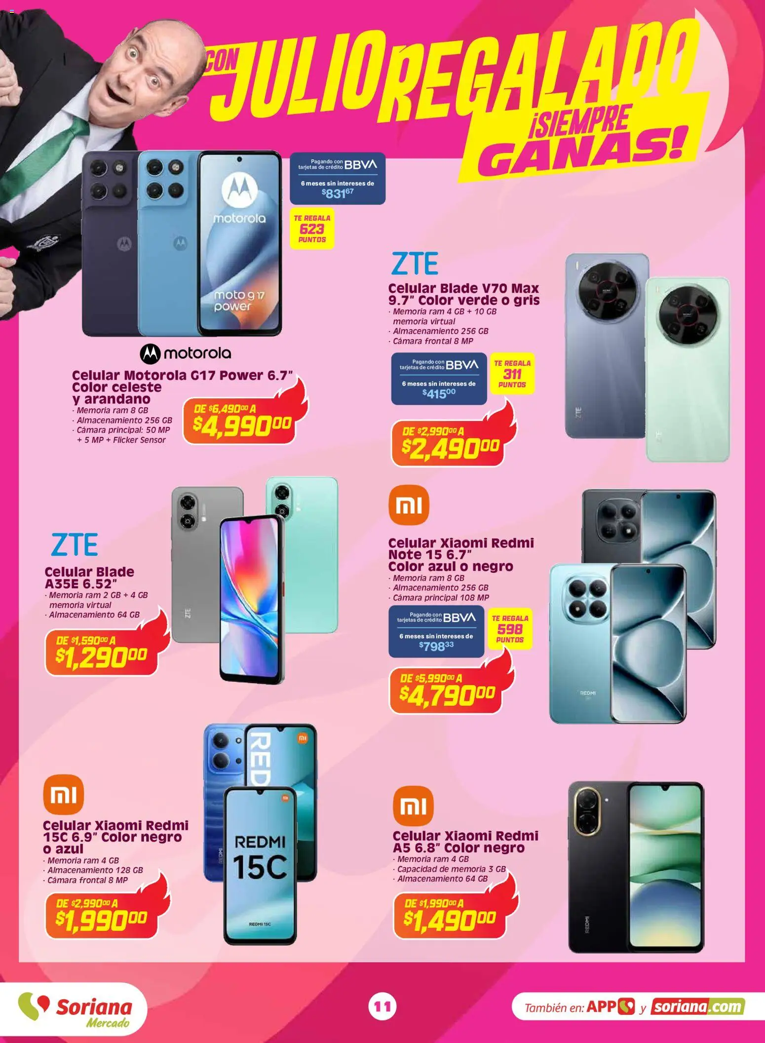 Nuevas ofertas de Soriana válidas en toda la República Mexicana desde el 03.06.2026. ¡Encuentra las mejores ofertas en Soriana Con Julio Regalado siempre ganas Mercado Nacional! | Página: 10 | Productos: Cámara, Té