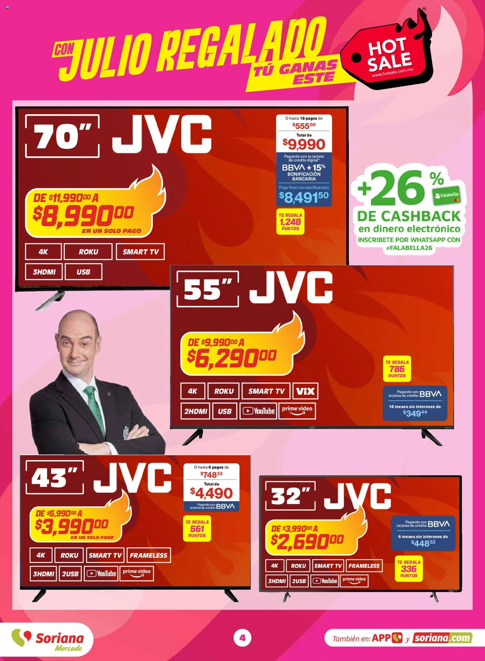 Nuevas ofertas de Soriana válidas en toda la República Mexicana desde el 25.05.2026. ¡Encuentra las mejores ofertas en Soriana Hot Sale Mercado Nacional! | Página: 4 | Productos: Té, Video