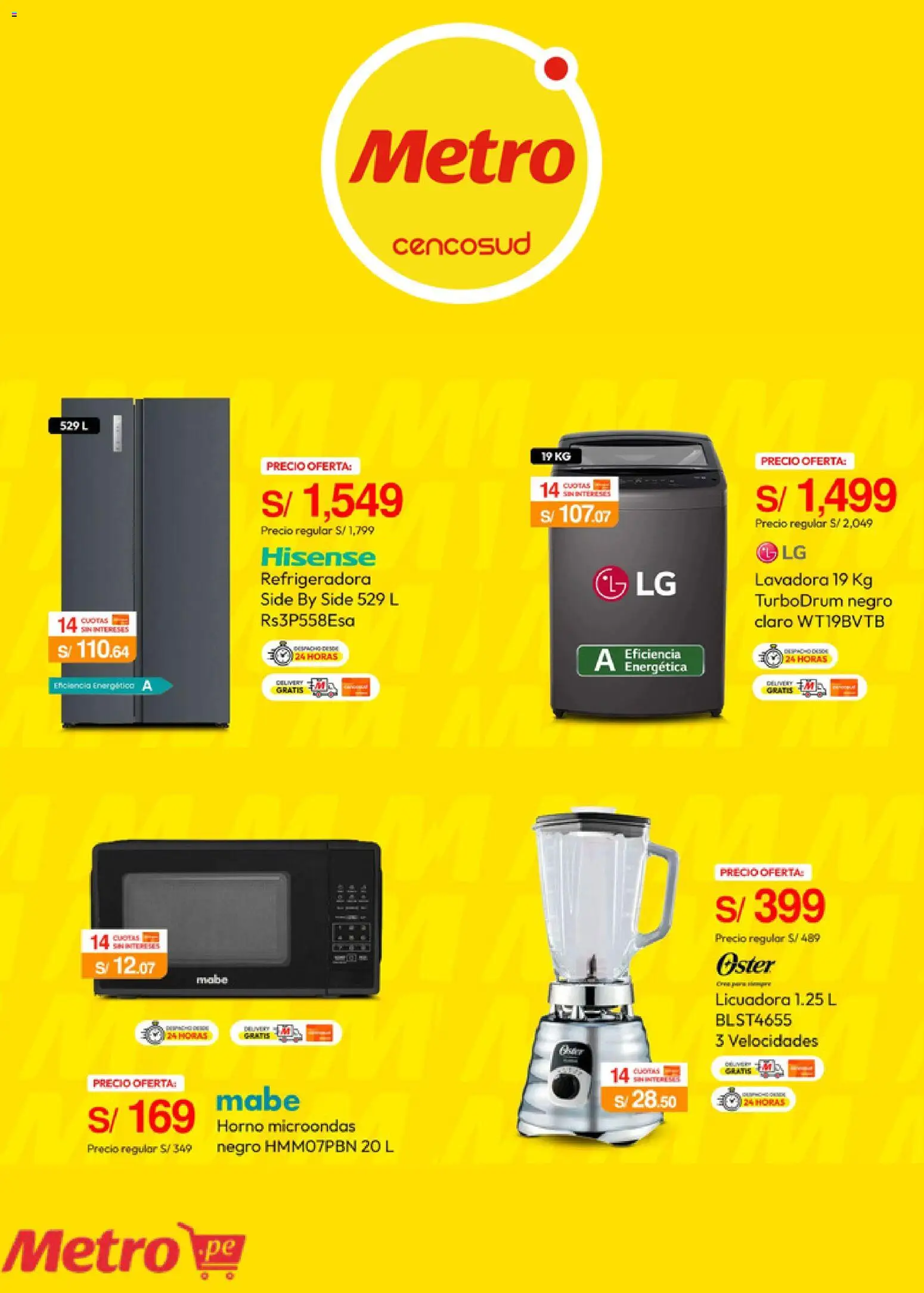 Catálogo Metro válido desde 22/06/2026 | Página: 5 | Productos: Lavadora, Horno, Horno microondas, Licuadora