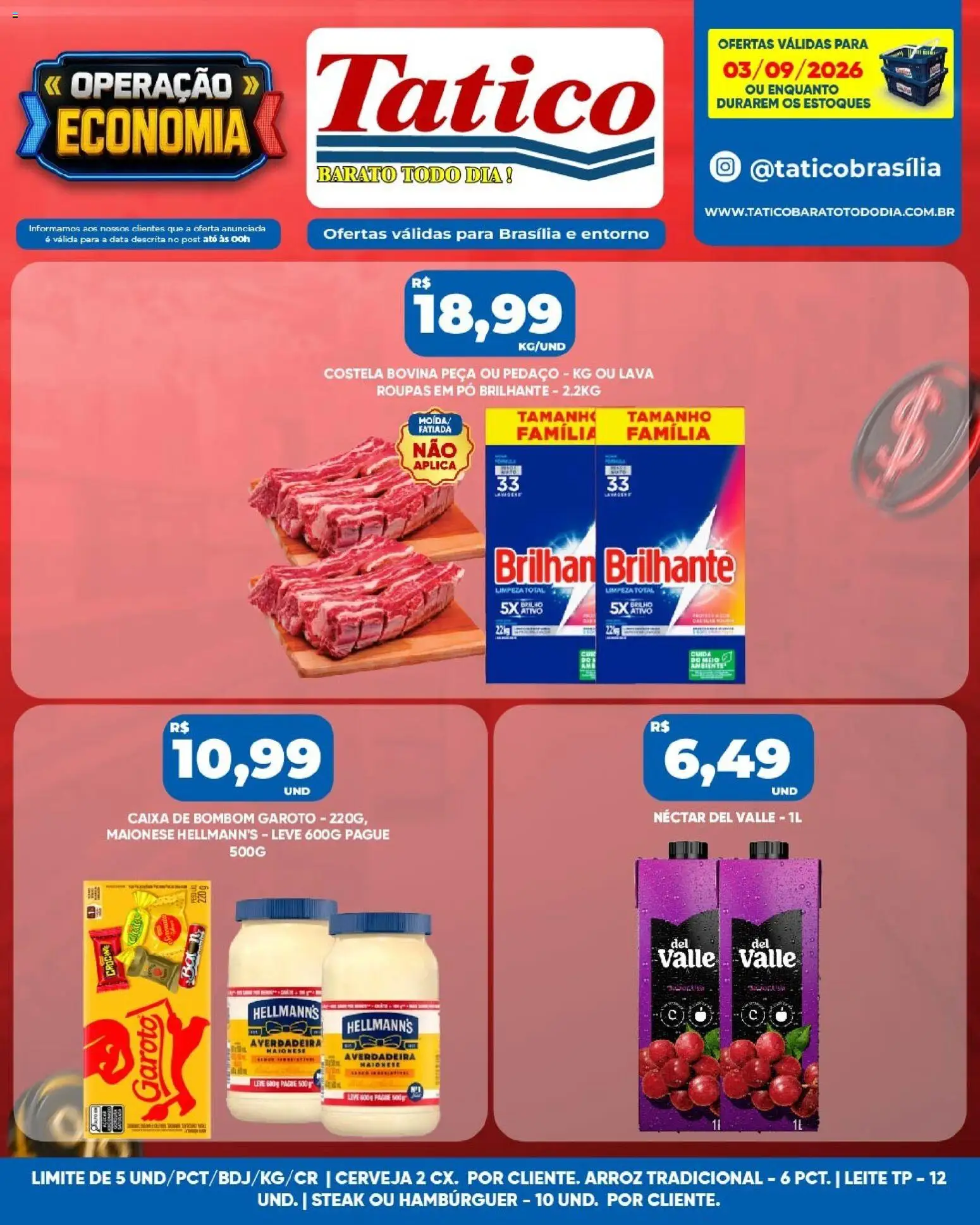 Tatico Folheto - válido de 03/09/2026 | Página: 10 | Produtos: Caixa, Leite, Hambúrguer, Bombom