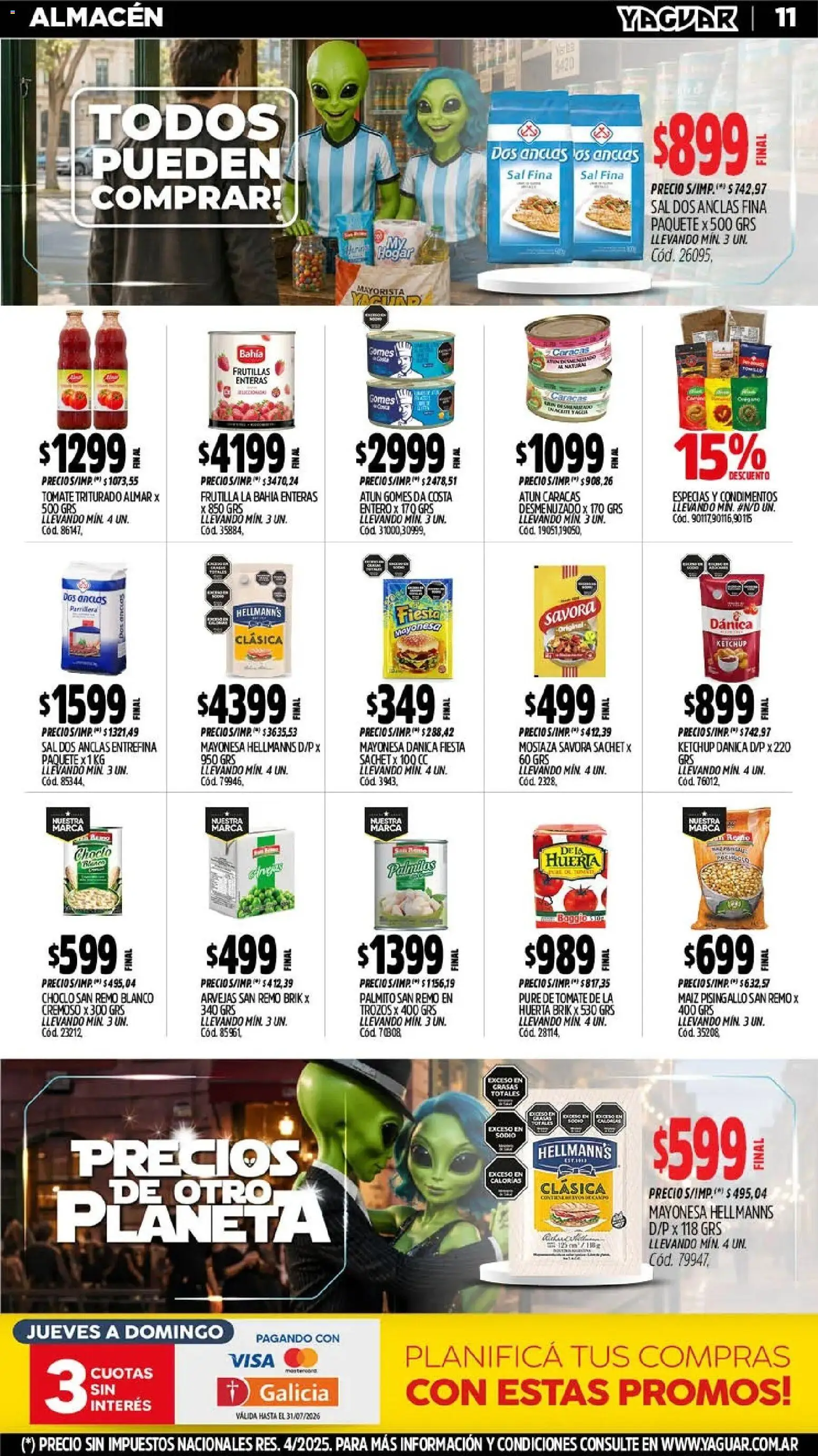 Yaguar - Oferta Semanal Mendoza │ válido desde el 13/07/2026 | Página: 12 | Productos: Ketchup, Maiz, Atún, Palmitos