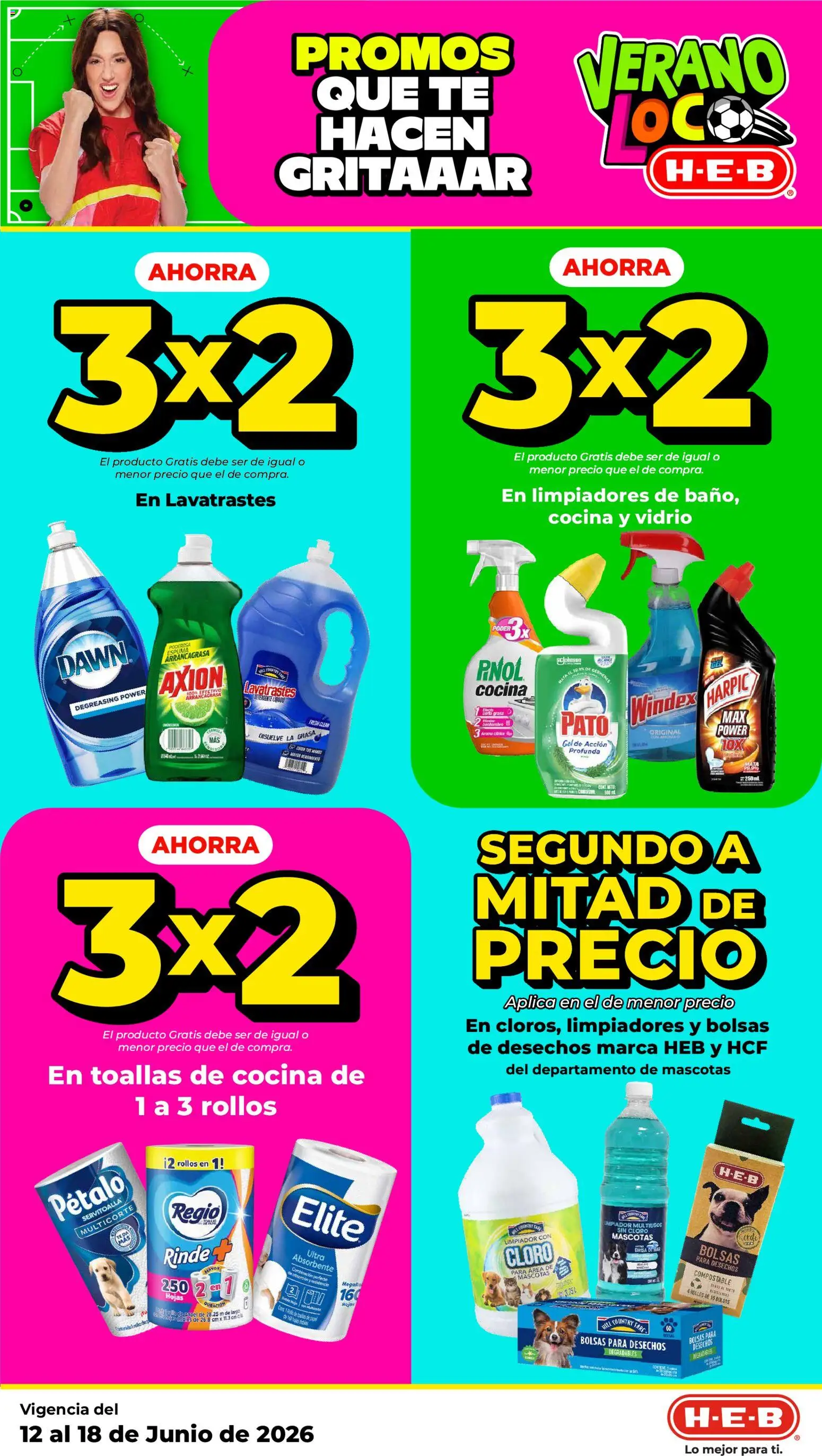 Nuevas ofertas de H-E-B válidas en toda la República Mexicana desde el 12.06.2026. ¡Encuentra las mejores ofertas en H-E-B folleto! | Página: 5 | Productos: Espuma, Limpiador, Cloro, Toallas