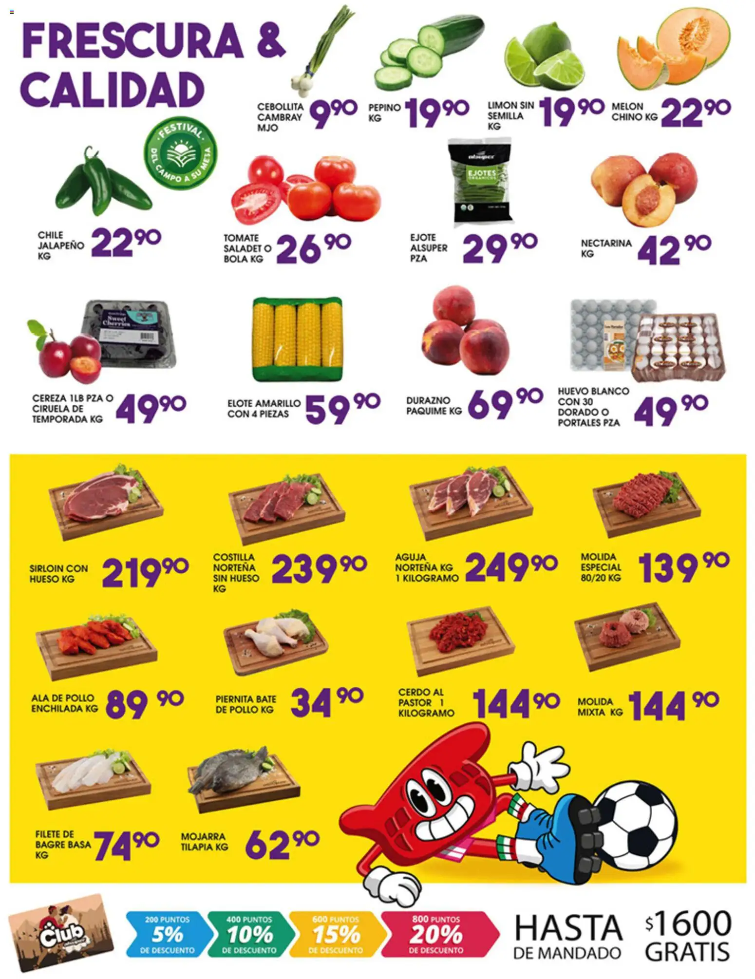 Nuevas ofertas de Alsuper válidas en toda la República Mexicana desde el 26/06/2026. ¡Encuentra las mejores ofertas en Alsuper folleto! | Página: 2 | Productos: Melón, Durazno, Tomate, Cerdo