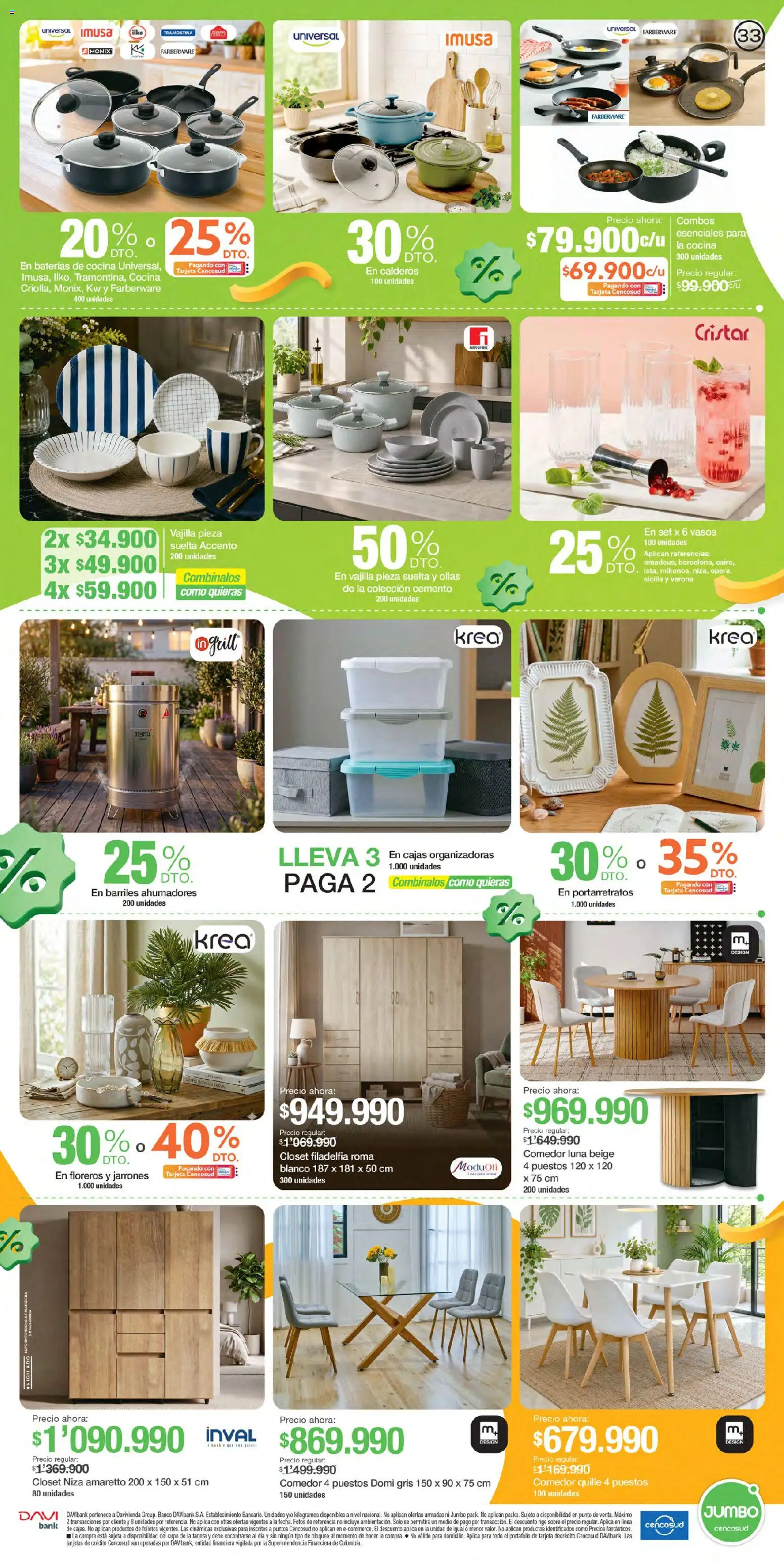 Jumbo revista - valida desde el 24/09/2026 | Página: 33 | Productos: Banco, Cocina, Sobre, Cemento