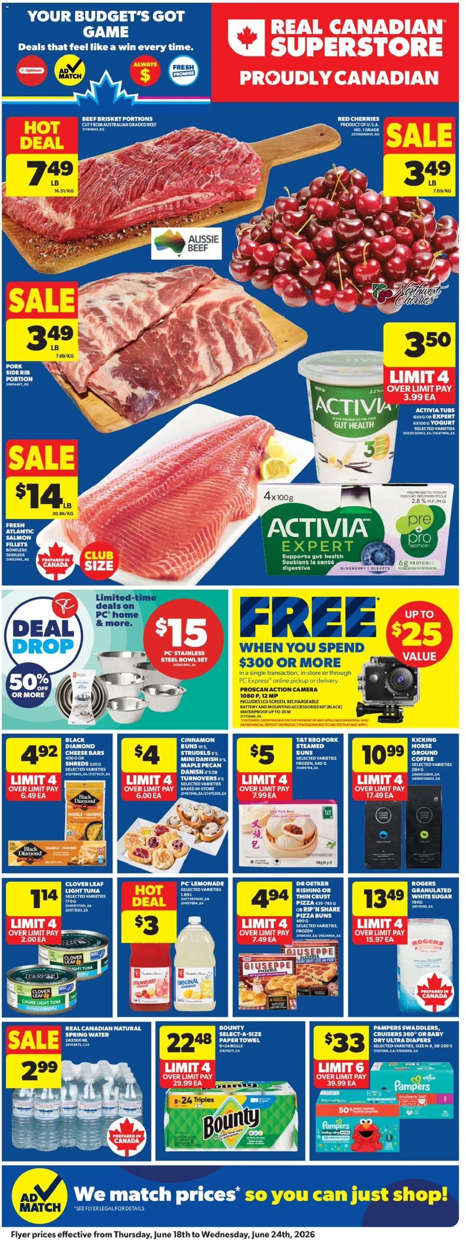 Real Canadian Superstore flyer valid from 18.06.2026 | Page: 3 | Products: Camera, Game, Coffee, Pork