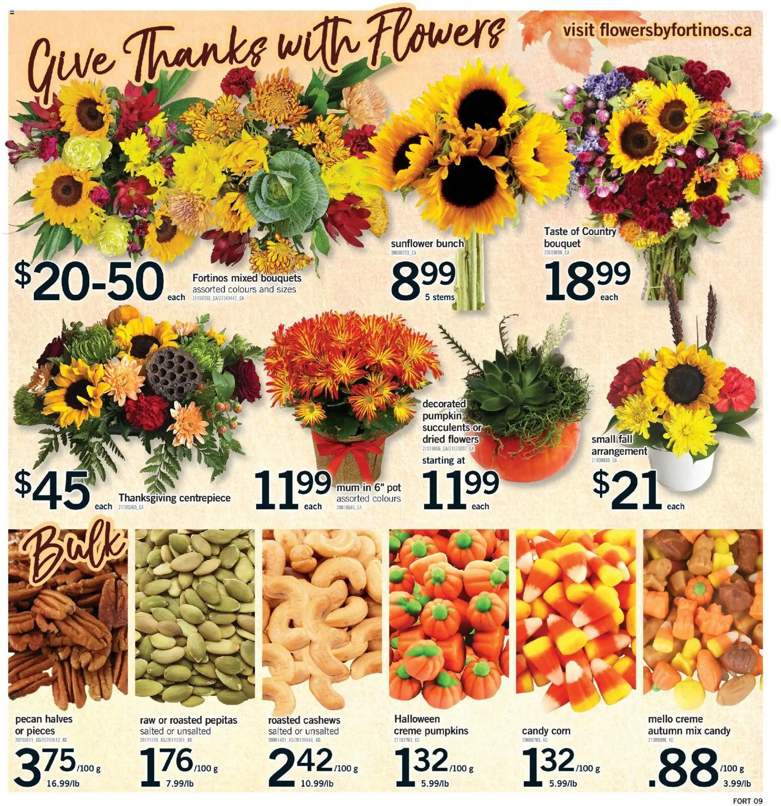 Fortinos flyer valid from Oct 1, 2026 | Page: 10 | Products: Sunflower, Flowers, Corn, Pumpkin