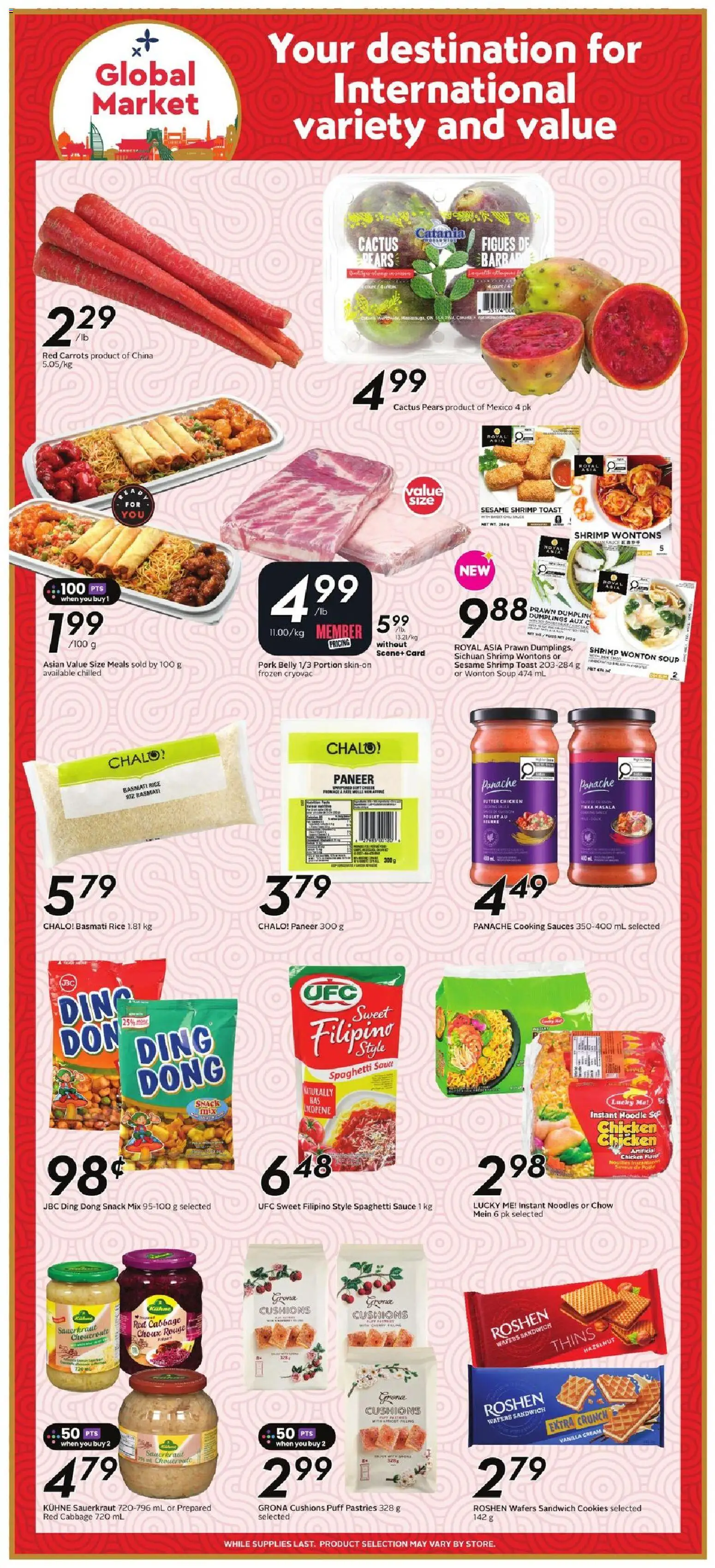 Safeway flyer valid from Sep 3, 2026 | Page: 16 | Products: Toast, Spaghetti, Basmati rice, Dumpling