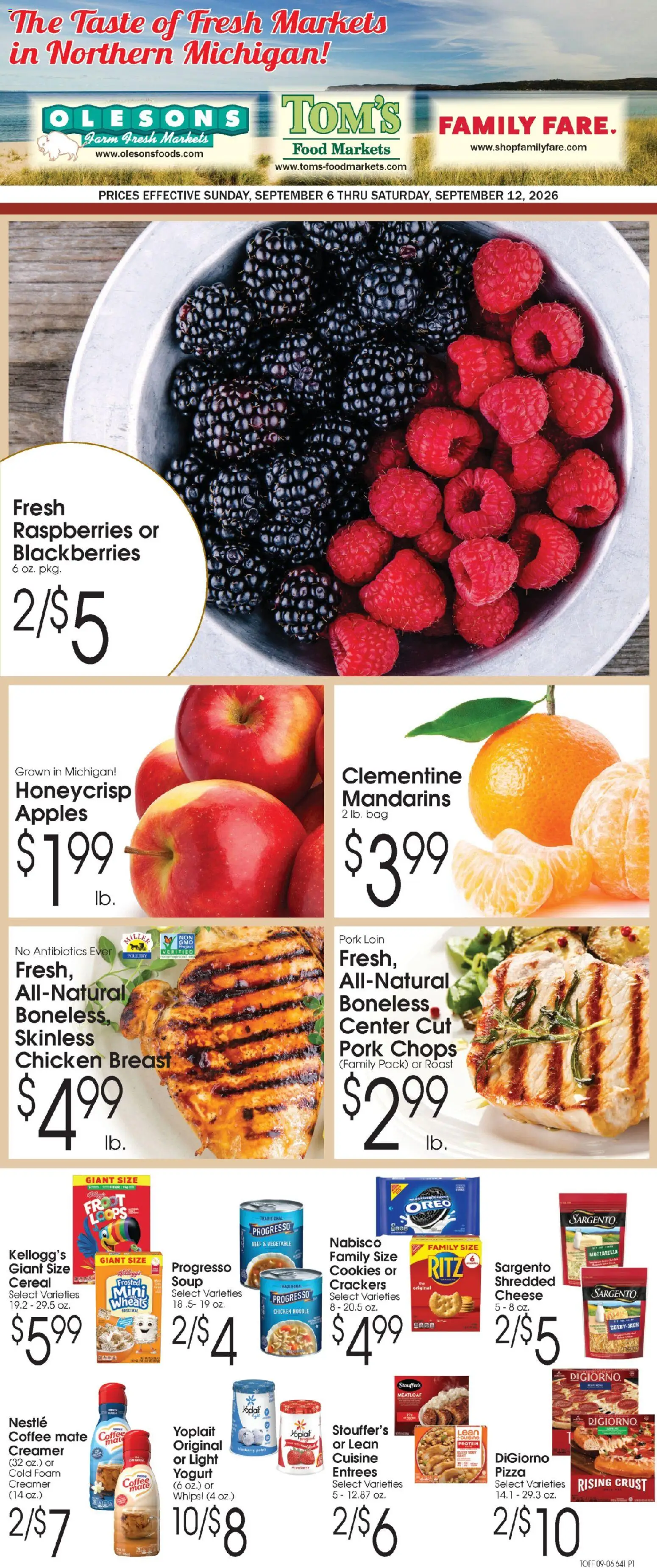Family Fare Ad - valid from 09/06/2026 | Page: 1 | Products: Pizza, Pork, Mozzarella, Foam