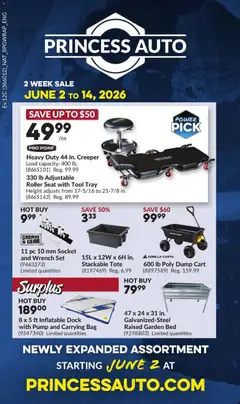 Preview of Princess Auto weekly flyer - 2 Week Sale! from shop Princess Auto valid from 02.06.2026