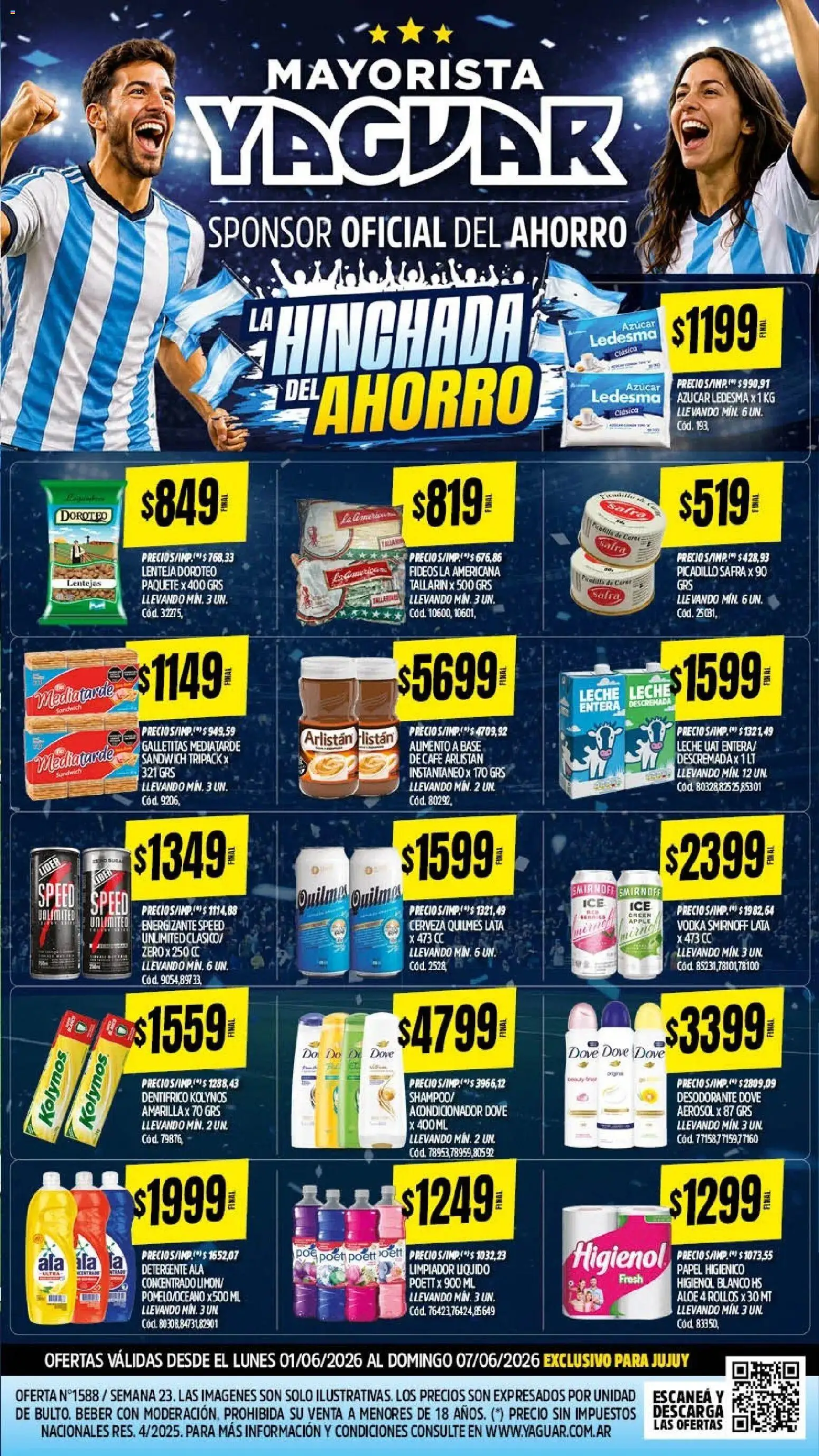 Yaguar - Oferta Semanal Jujuy │ válido desde el 01.06.2026 | Página: 2 | Productos: Azucar, Lentejas, Cerveza, Limpiador