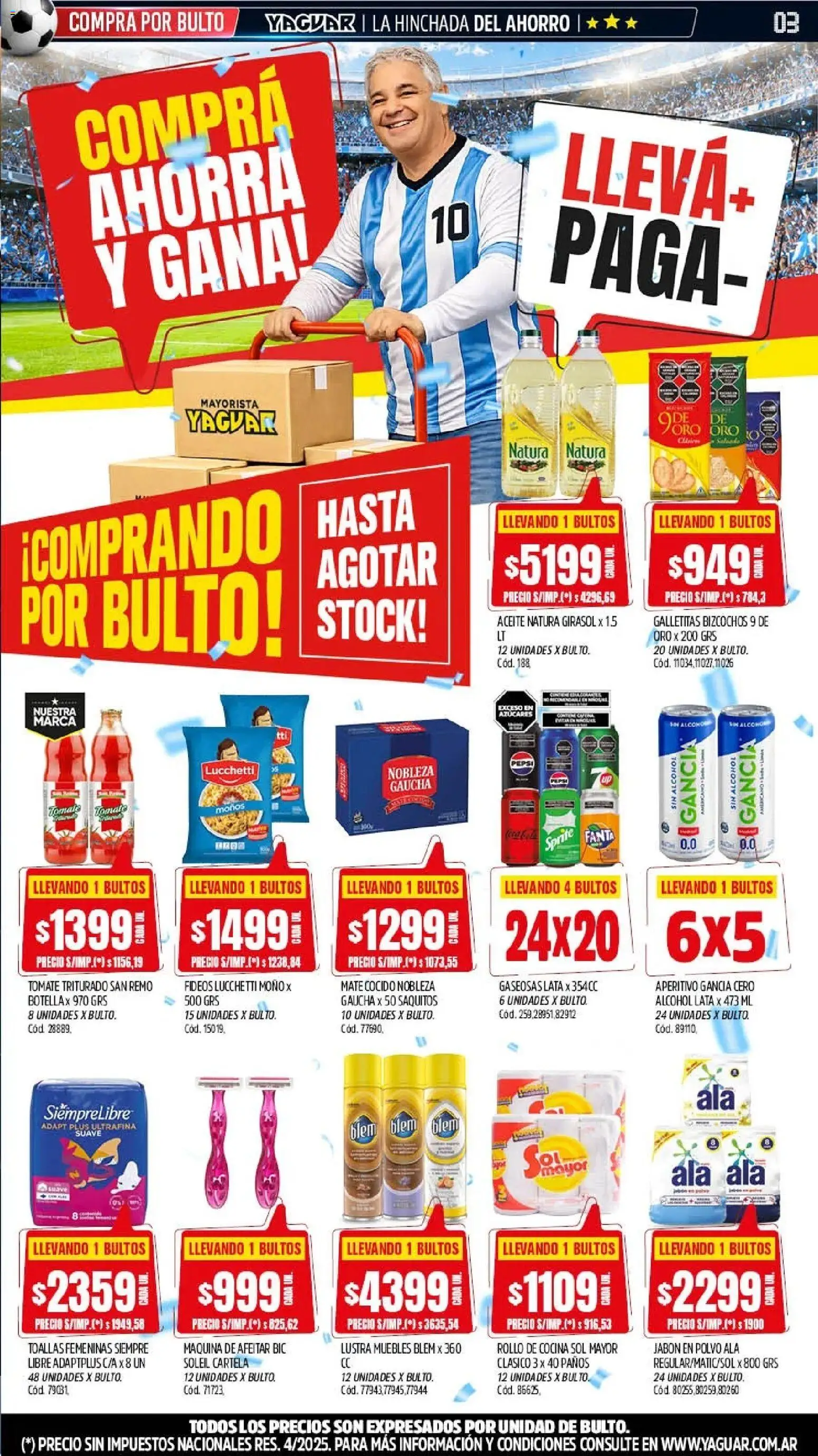Yaguar - Oferta Semanal Córdoba │ válido desde el 08.06.2026 | Página: 3 | Productos: Jabón, Tomate, Fideos, Bizcochos