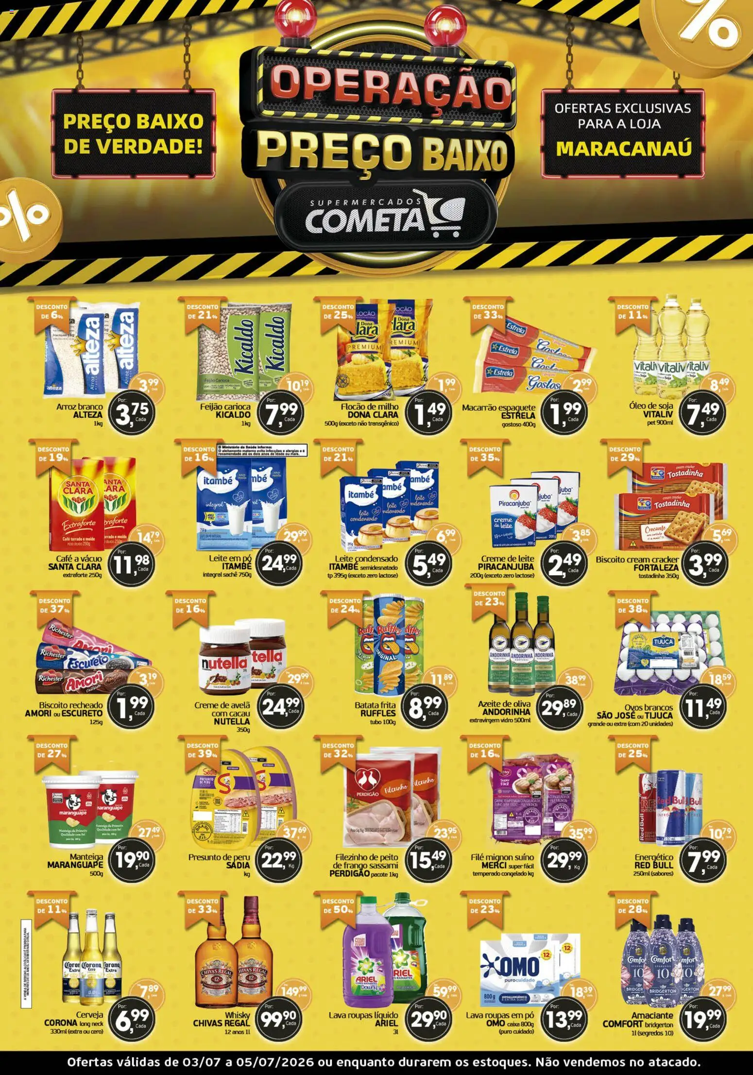 Cometa Supermercados Folheto - válido de 03/07/2026 | Página: 1 | Produtos: Macarrão, Frango, Azeite, Avelã